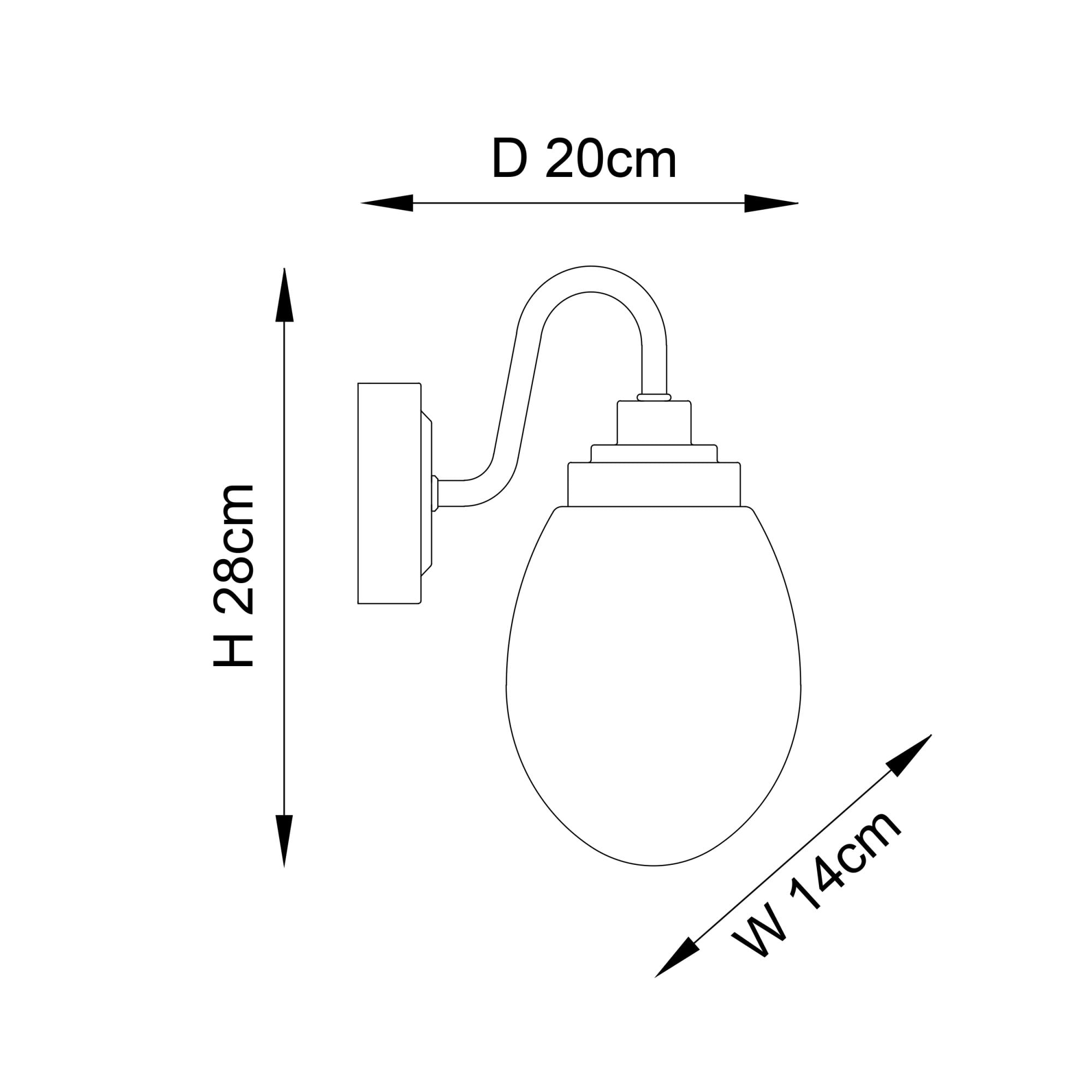Endon Hampton Single Light Wall Light - Clear Glass & Chrome Plate