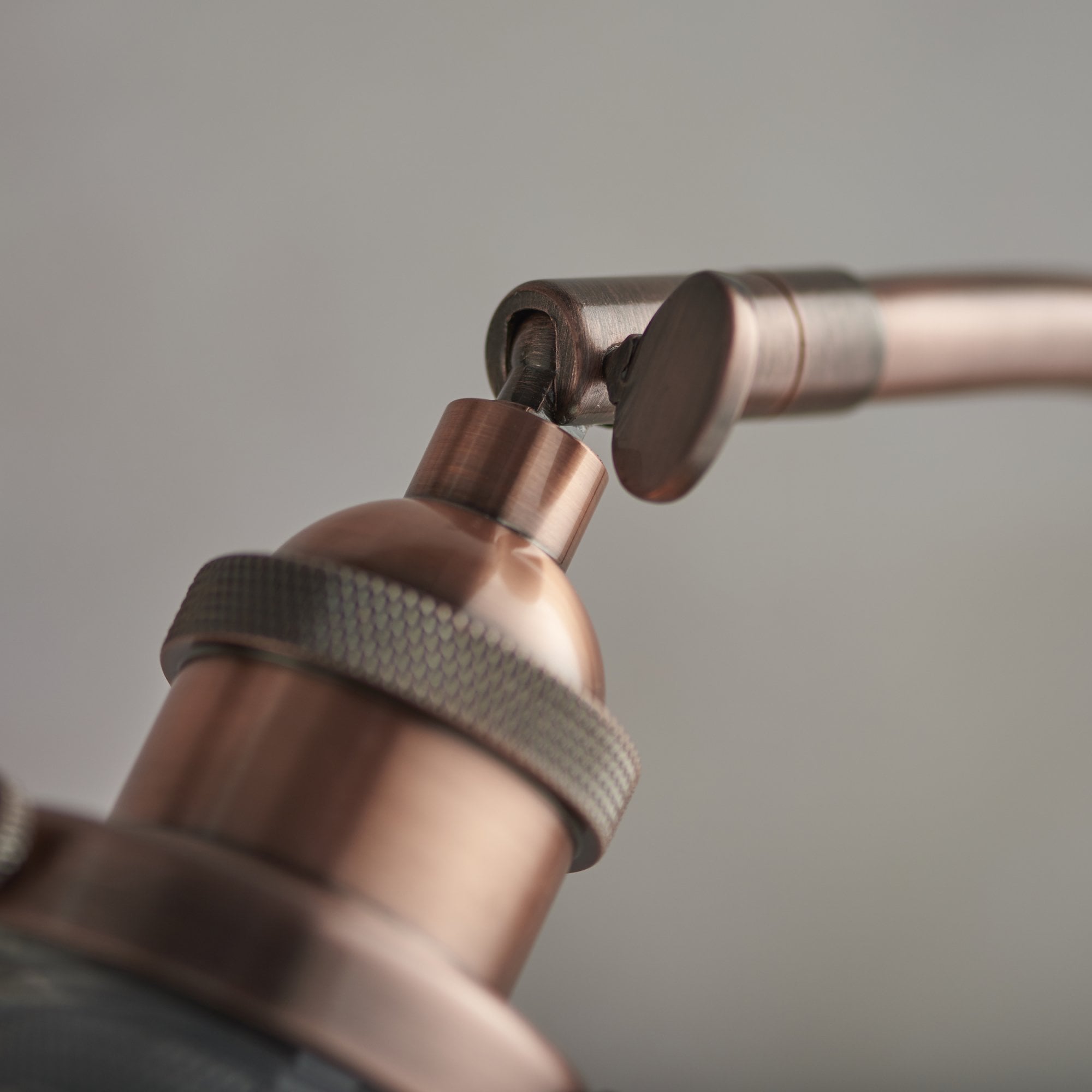Endon Hansen Single Light Table Lamp  - Aged Copper Plate & Clear Glass