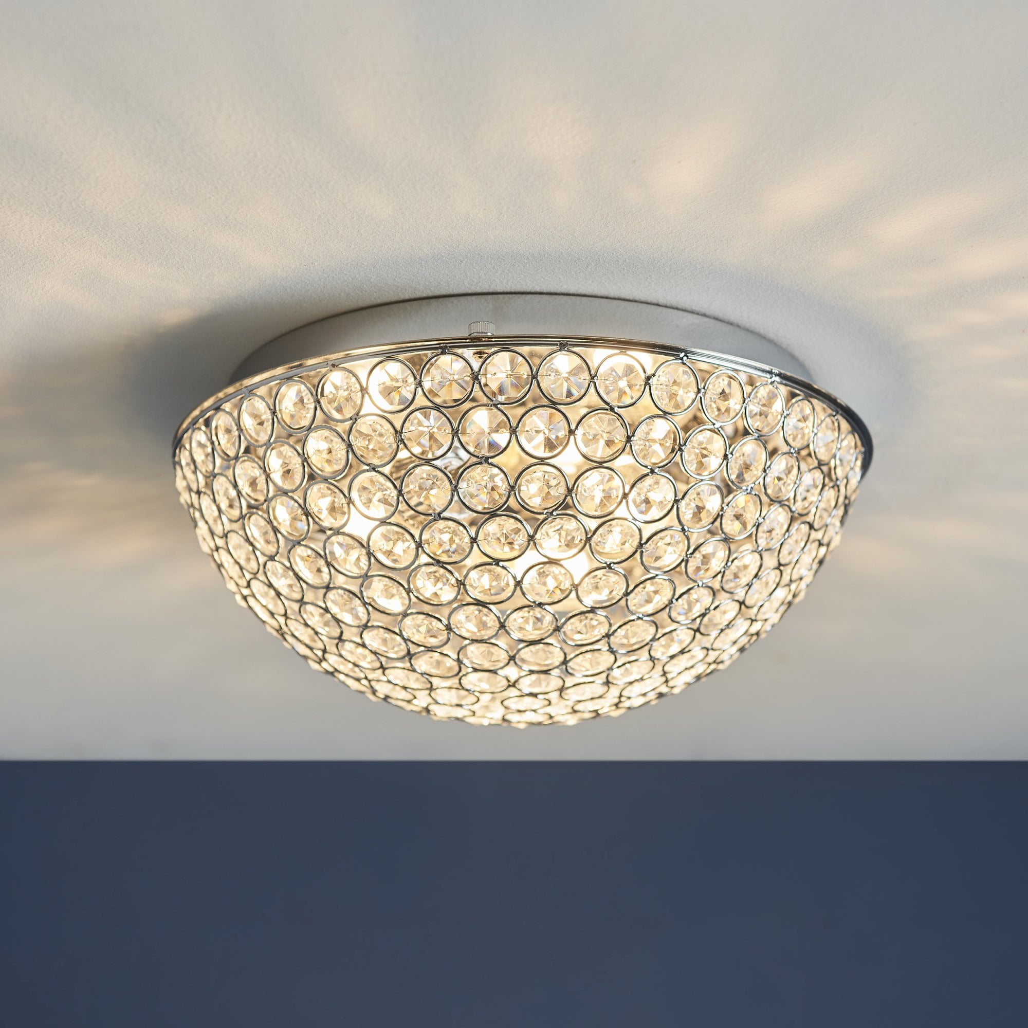Endon Chryla 3 Light Flush Fitting - Chrome Plate & Clear Crystal