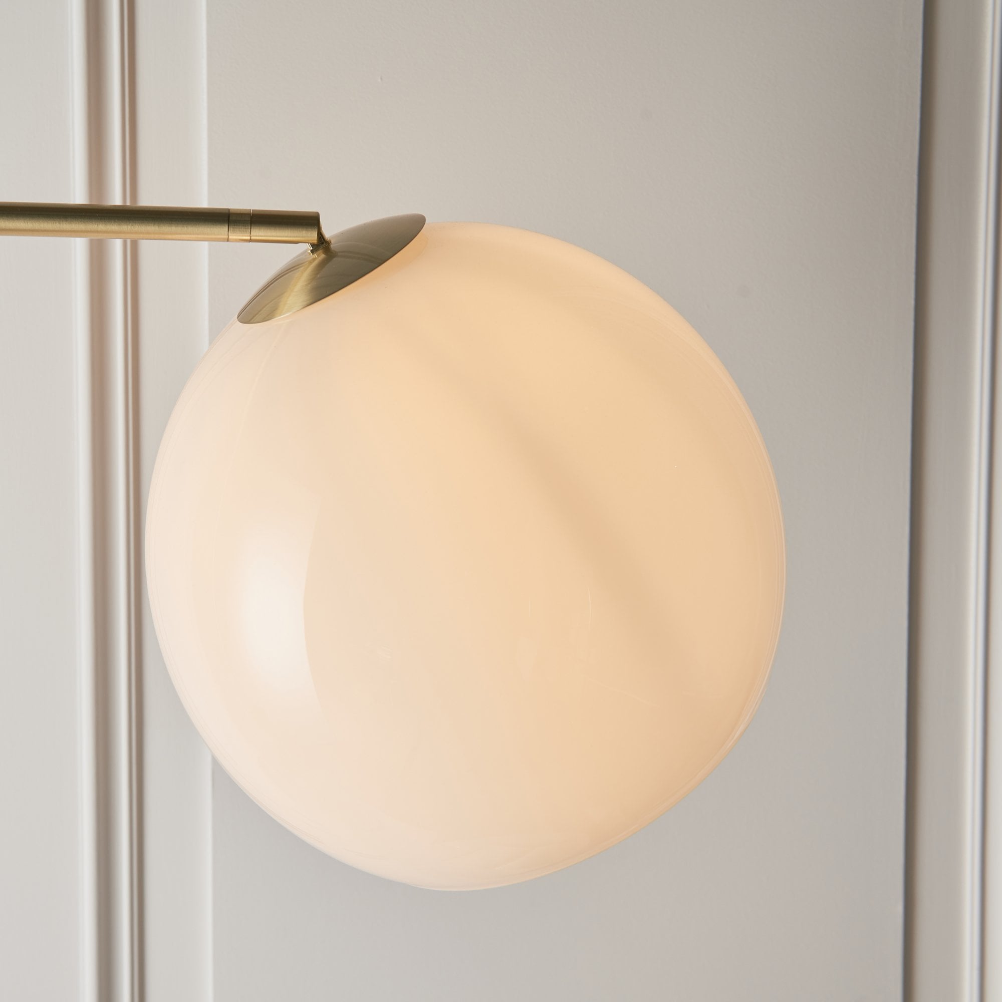 Endon Otto Floor Lamp - White/Grey & Silver Marble Base