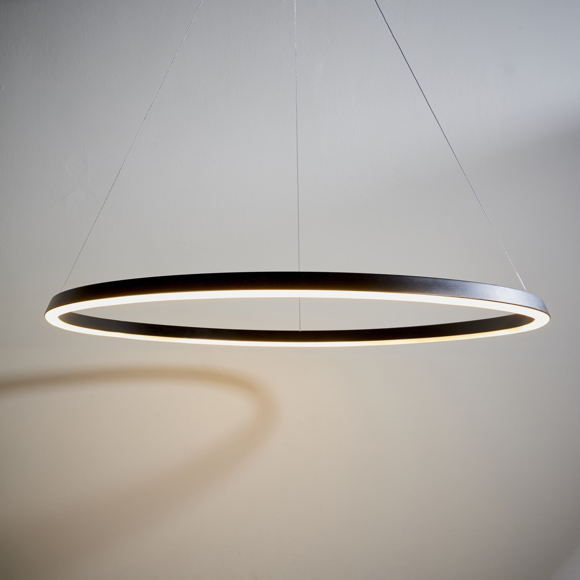 Endon Staten Single Light Pendant - Matt Black & White Silicone