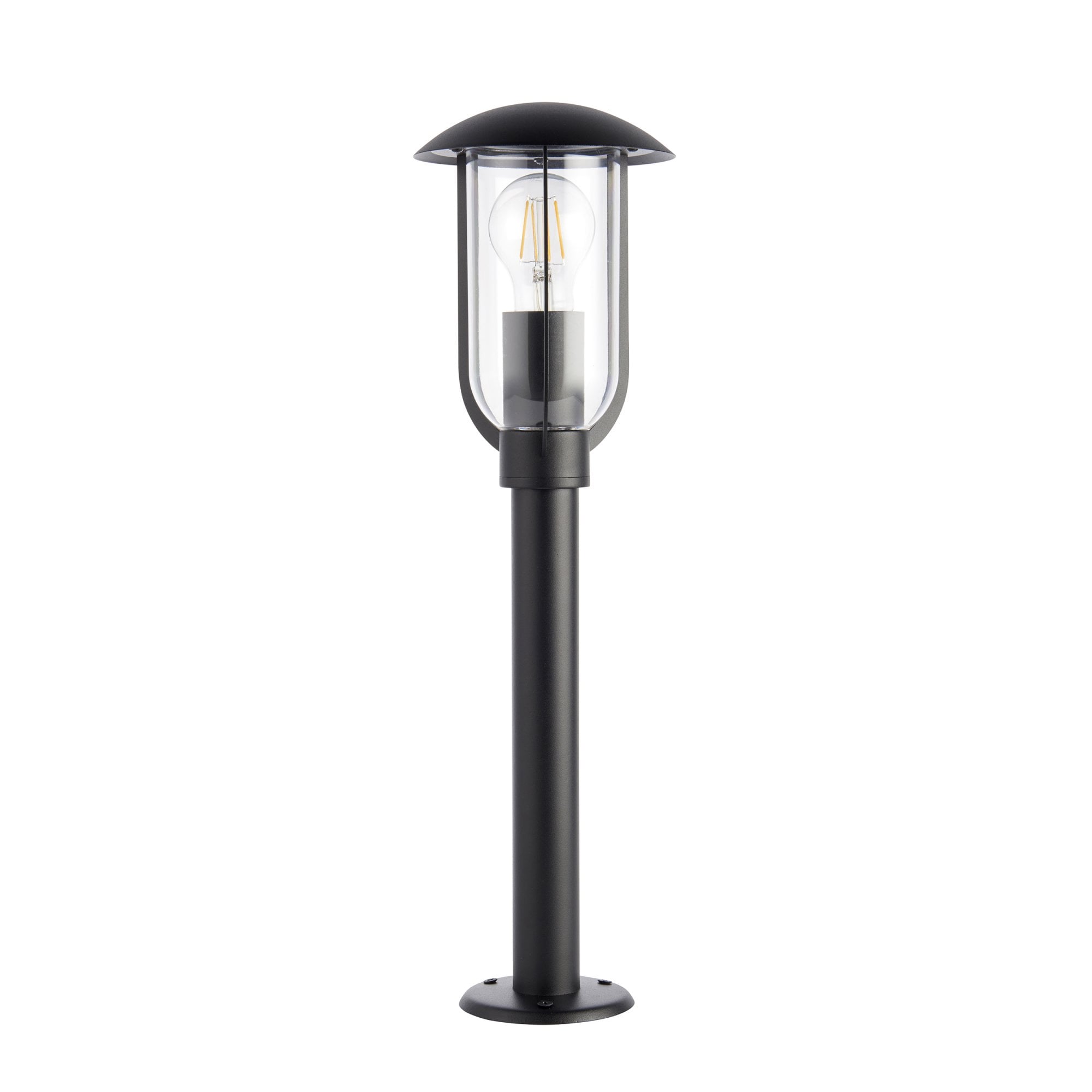 Endon Quinn Single Light Floor Lamp -  Textured Black & Clear Pc
