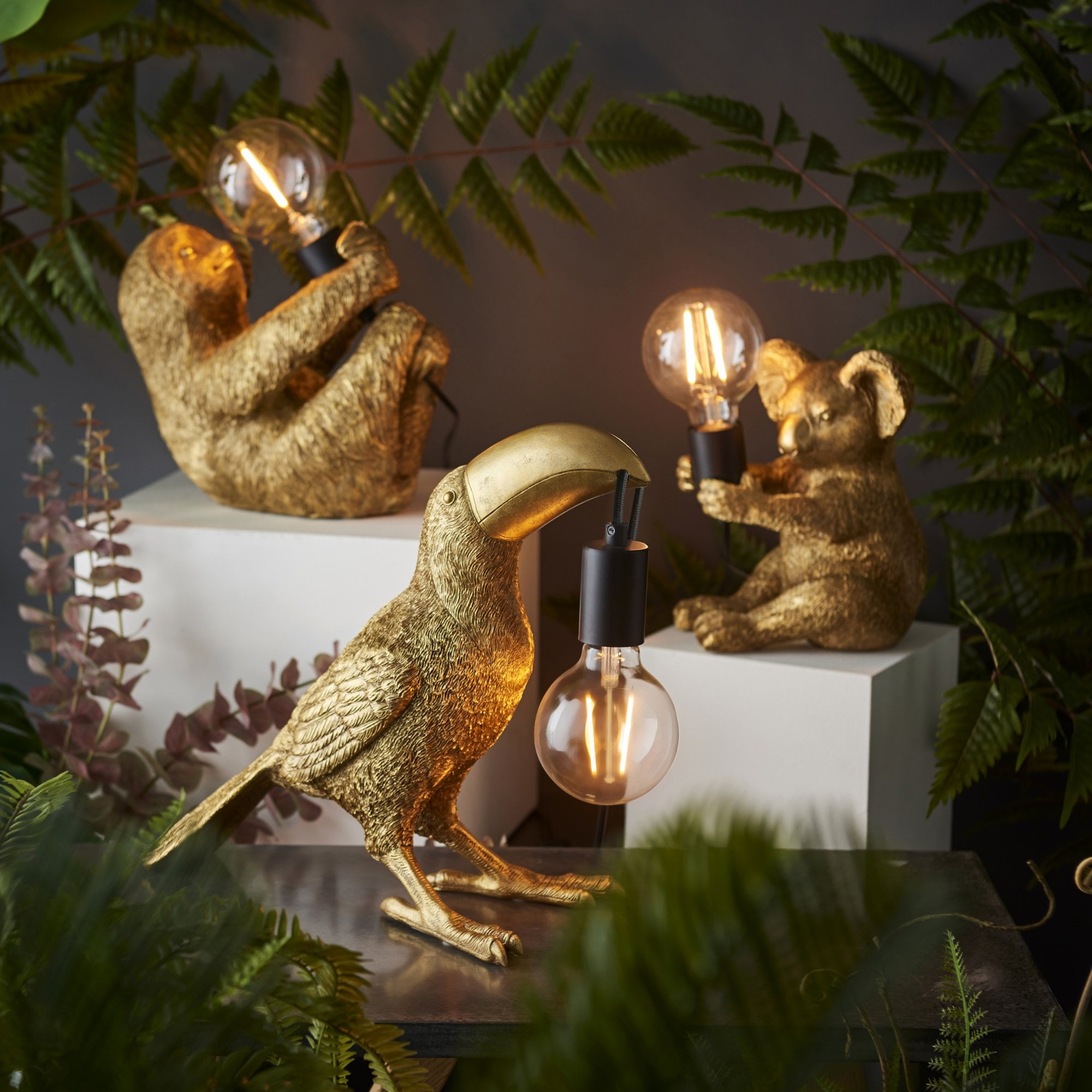 Endon Beaky The Toucan Table Lamp - Vintage Gold