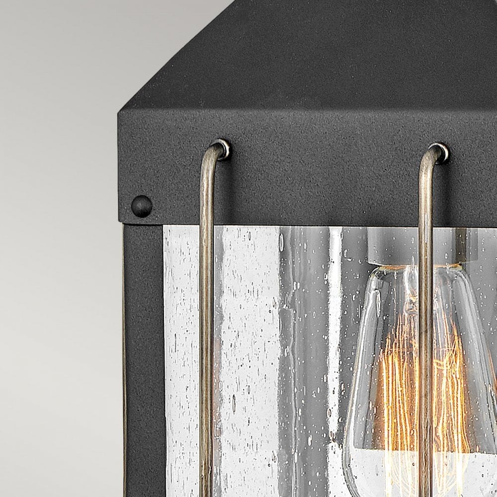 Hinkley Fitzgerald Single Small Wall Lantern - Textured Black & Burnished Bronze