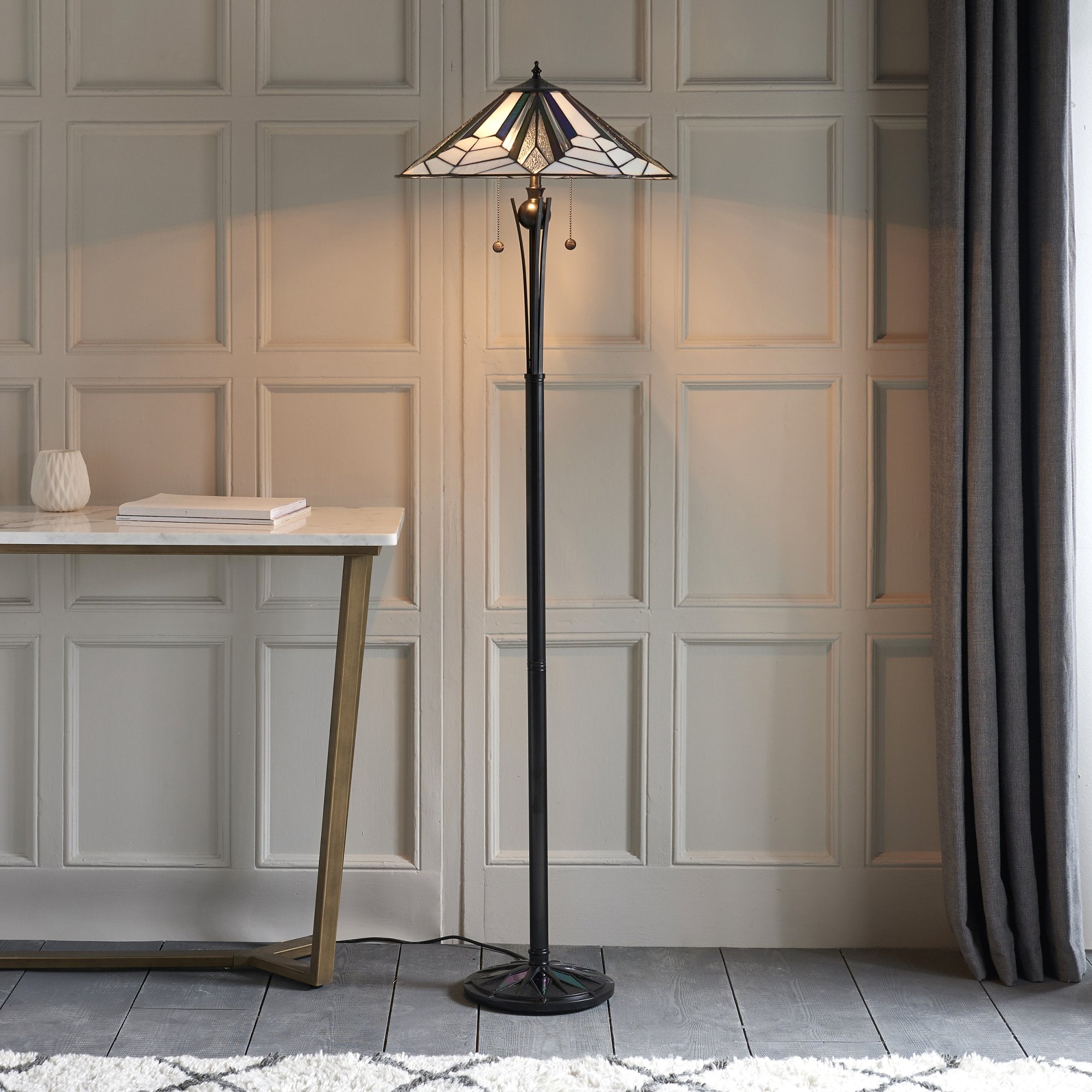 Interiors 1900 Astoria Floor Lamp - Tiffany Glass