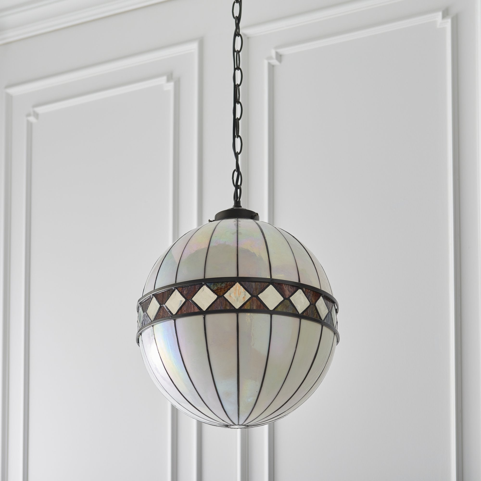 Interiors 1900 Fargo Medium Globe Single Pendant - Tiffany Glass