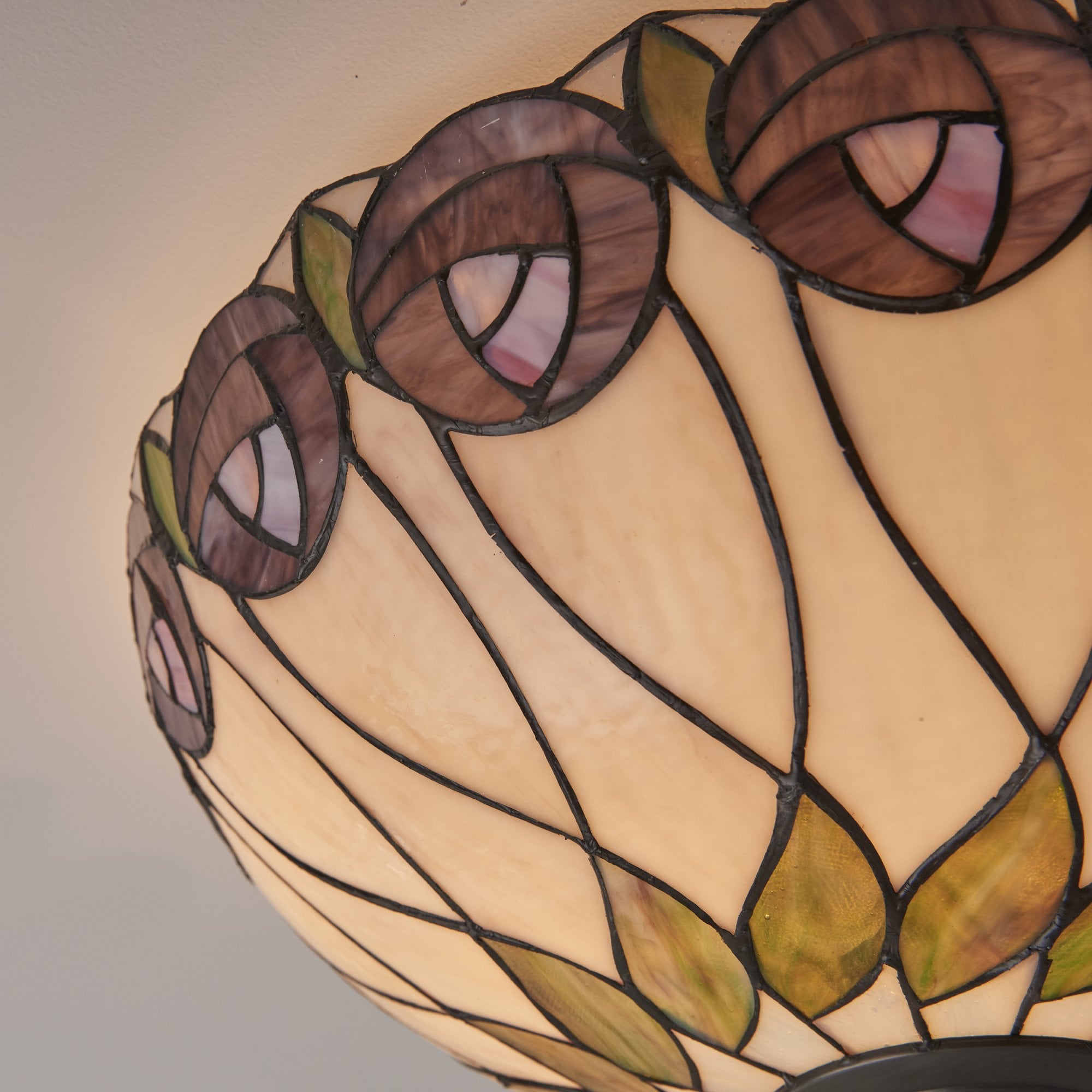Interiors 1900 Hutchinson Large 2 Light Flush Fitting - Tiffany Glass