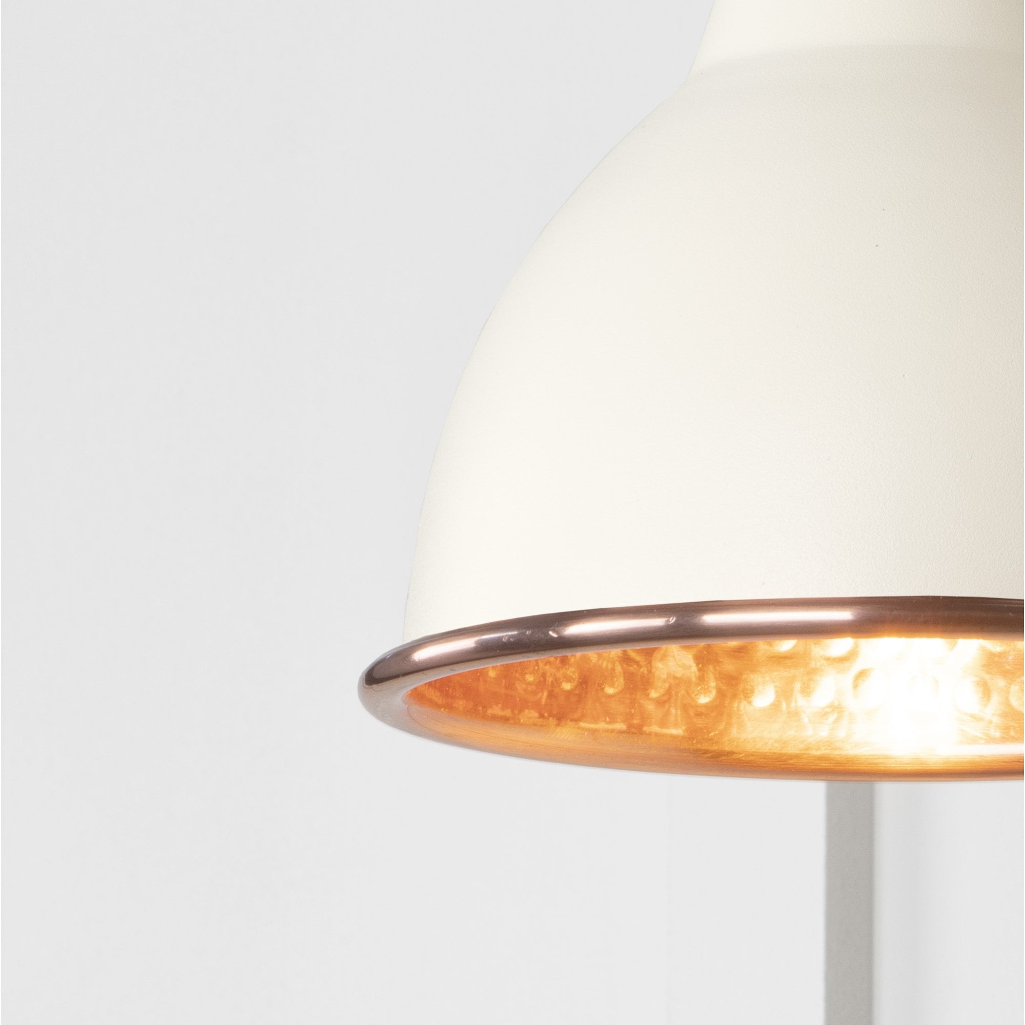 From The Anvil Hammered Copper Brindley Wall Light - Teasel (Off White/Cream)