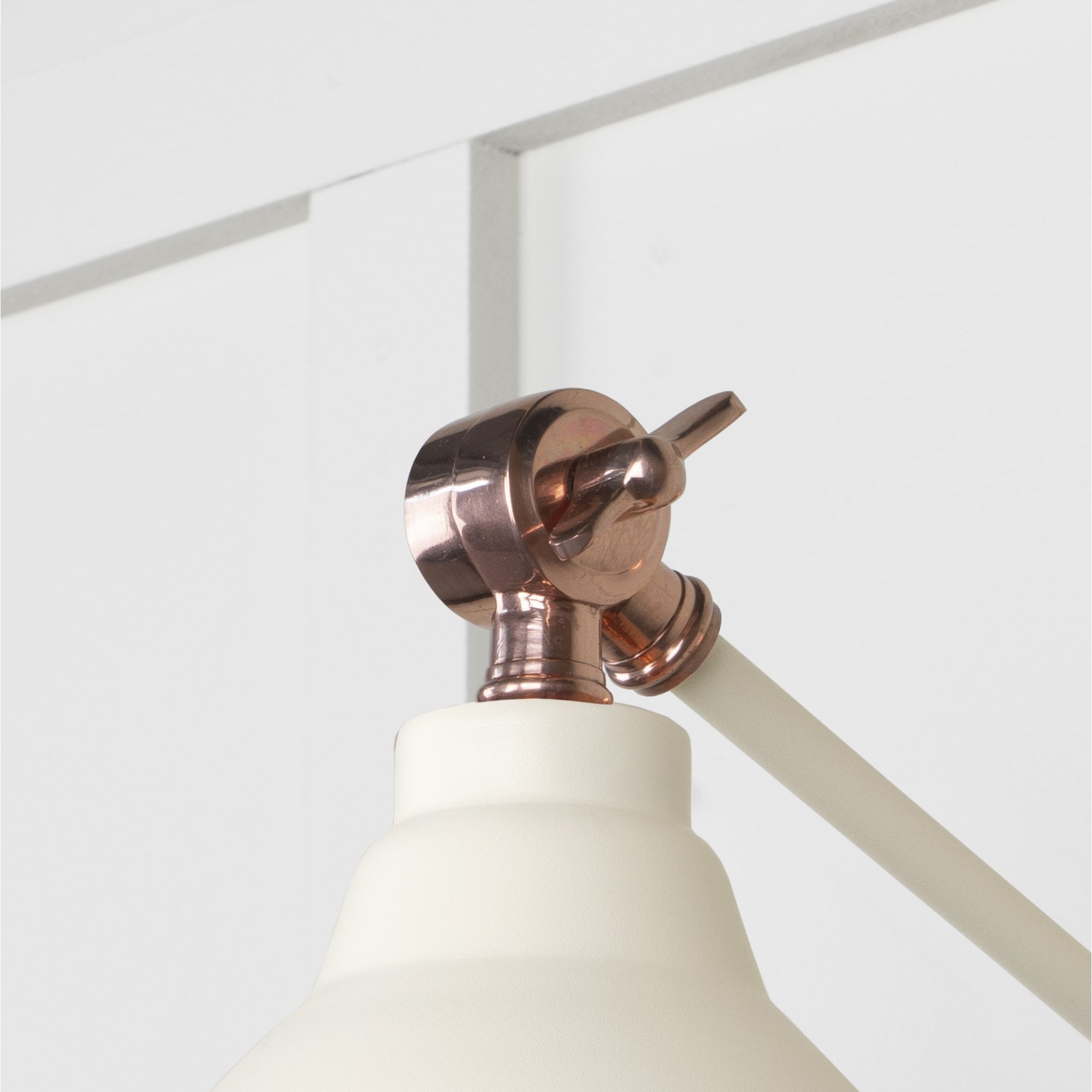 From The Anvil Hammered Copper Brindley Wall Light - Teasel (Off White/Cream)