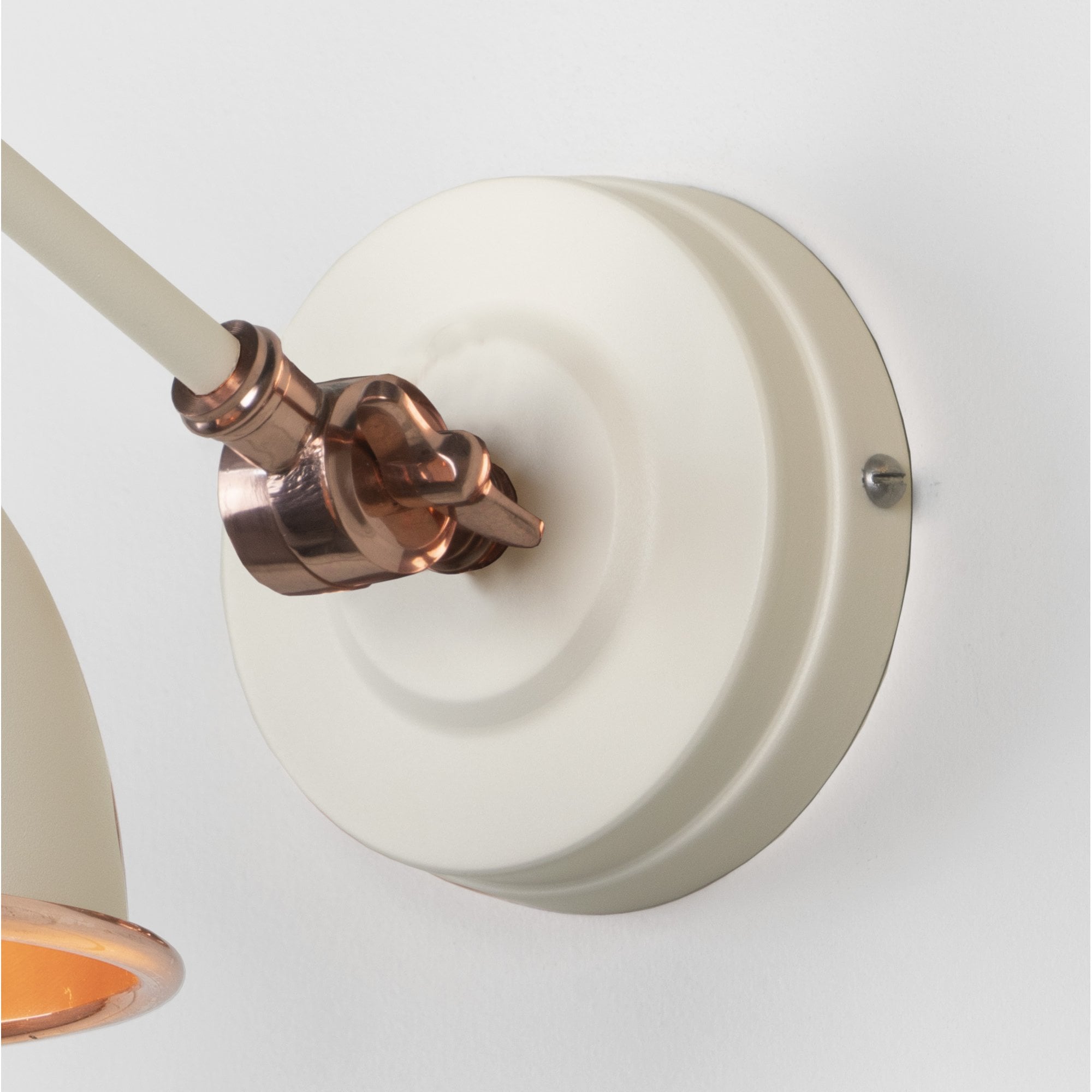 From The Anvil Hammered Copper Brindley Wall Light - Teasel (Off White/Cream)