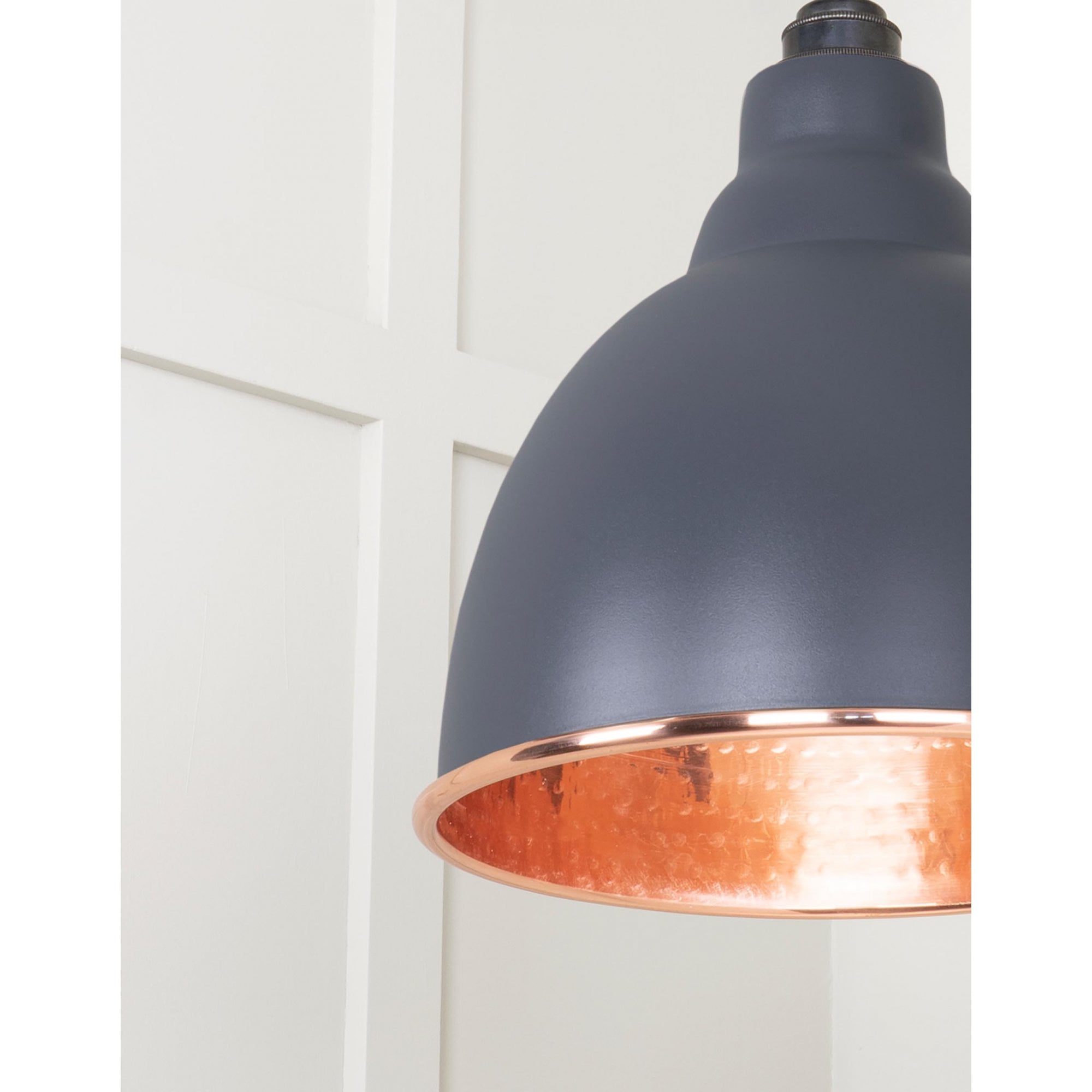 From The Anvil Hammered Copper Brindley Cluster Pendant - Slate (Mid Grey)