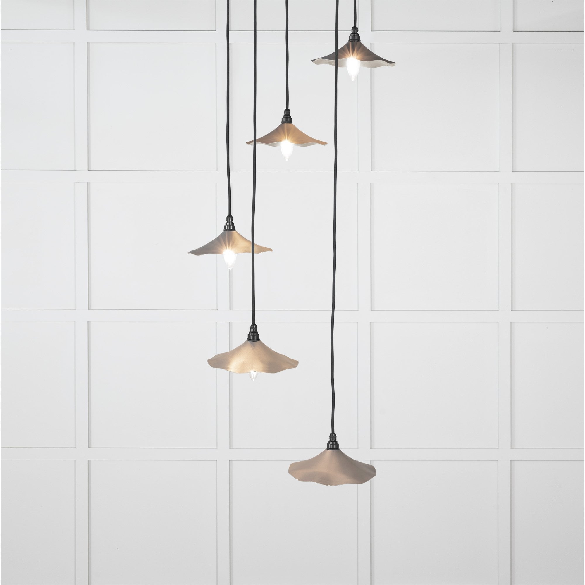From The Anvil Smooth Nickel Flora Cluster Pendant - Bluff (Warm Grey)