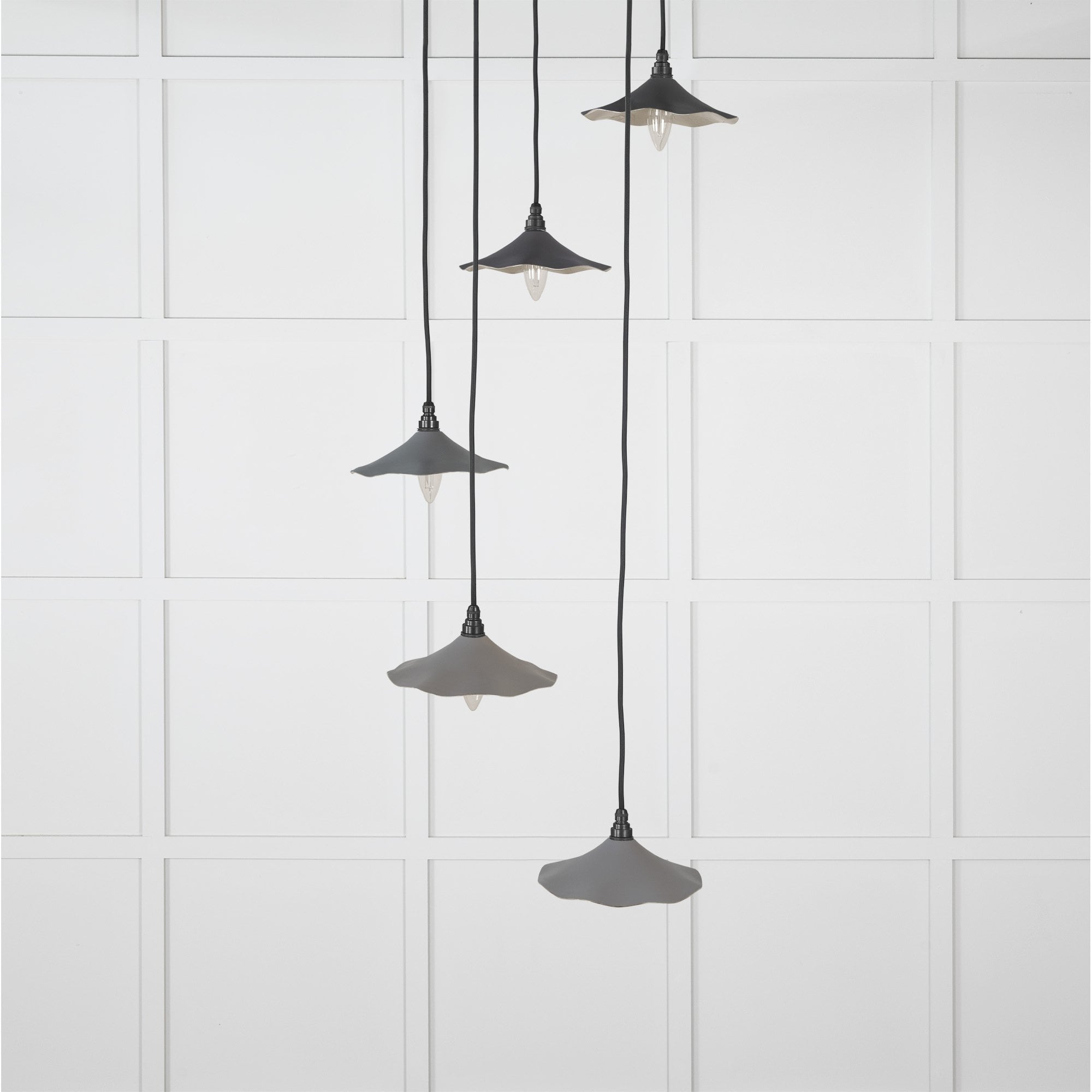From The Anvil Smooth Nickel Flora Cluster Pendant - Bluff (Warm Grey)