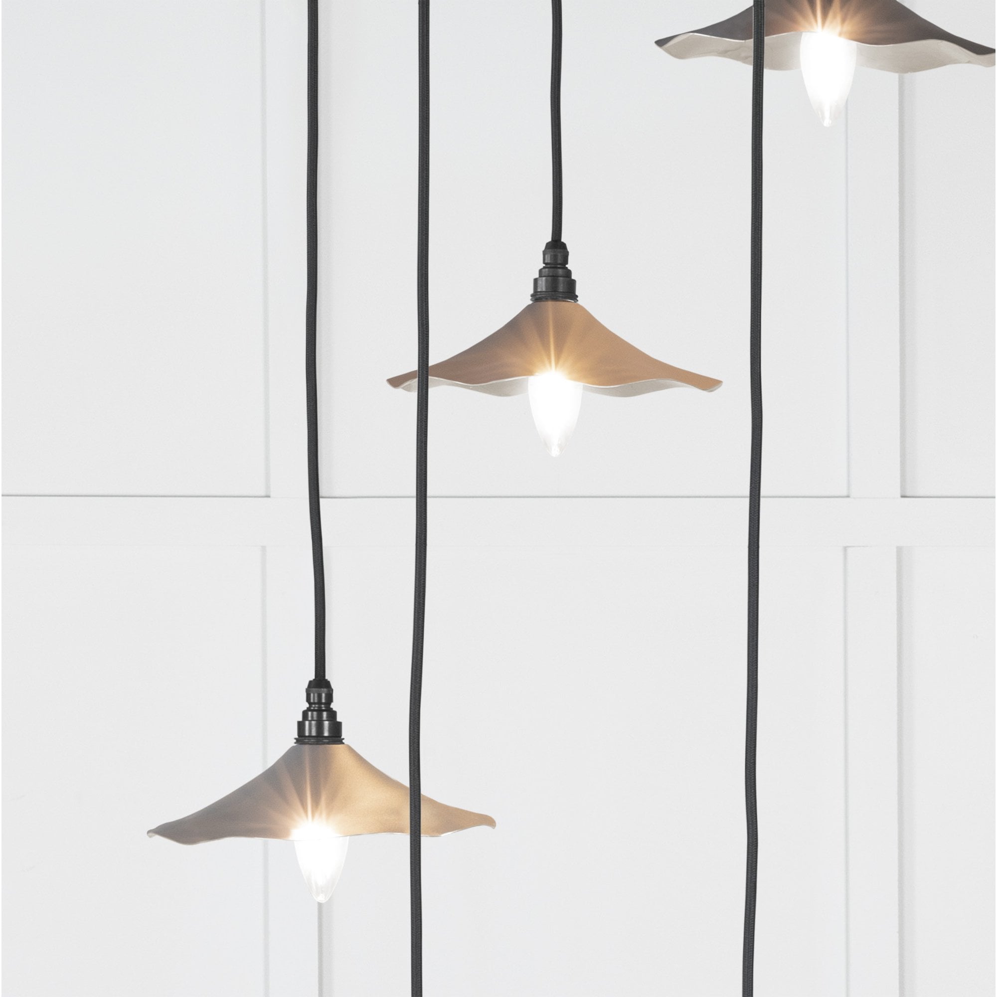 From The Anvil Smooth Nickel Flora Cluster Pendant - Bluff (Warm Grey)