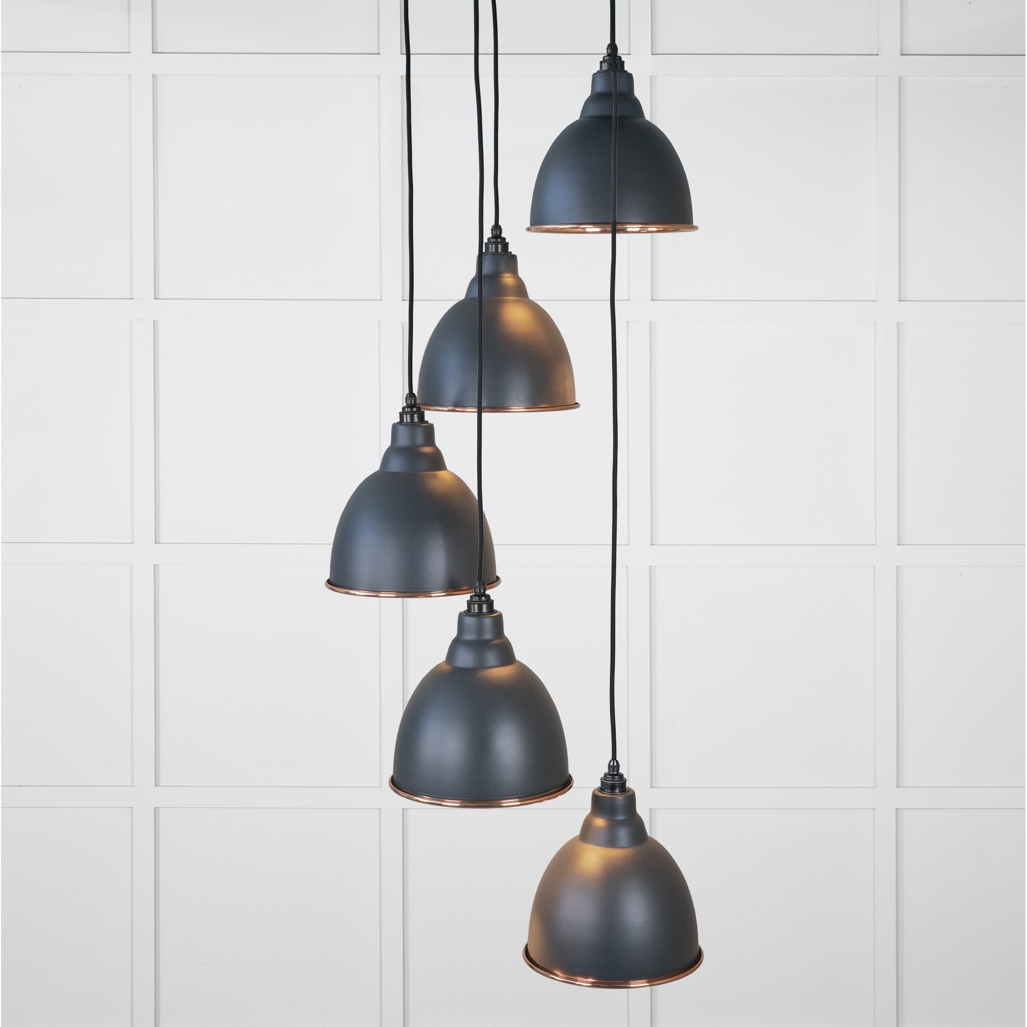 From The Anvil Smooth Copper Brindley Cluster Pendant - Soot (Dark Grey)