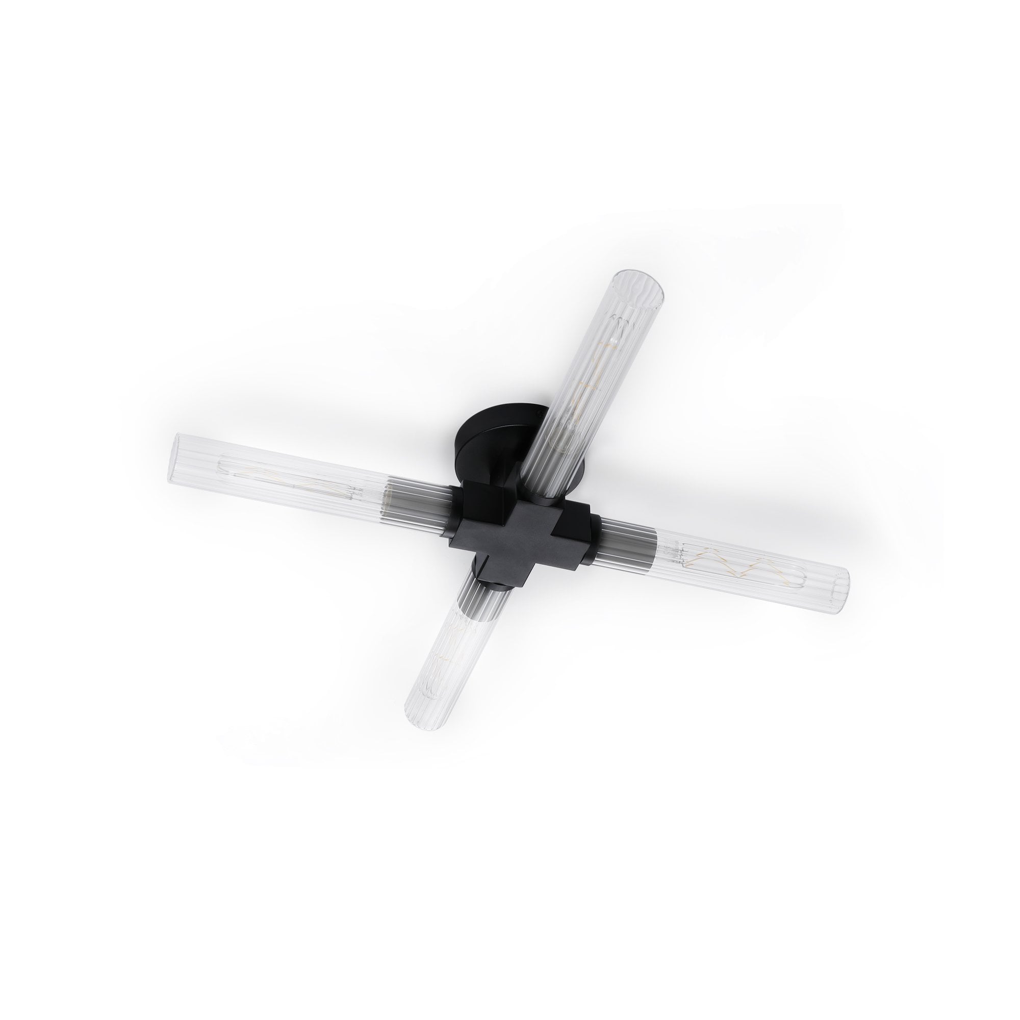 Fabula Beech Tree 4 Light Flush Light - Satin Black - IP44