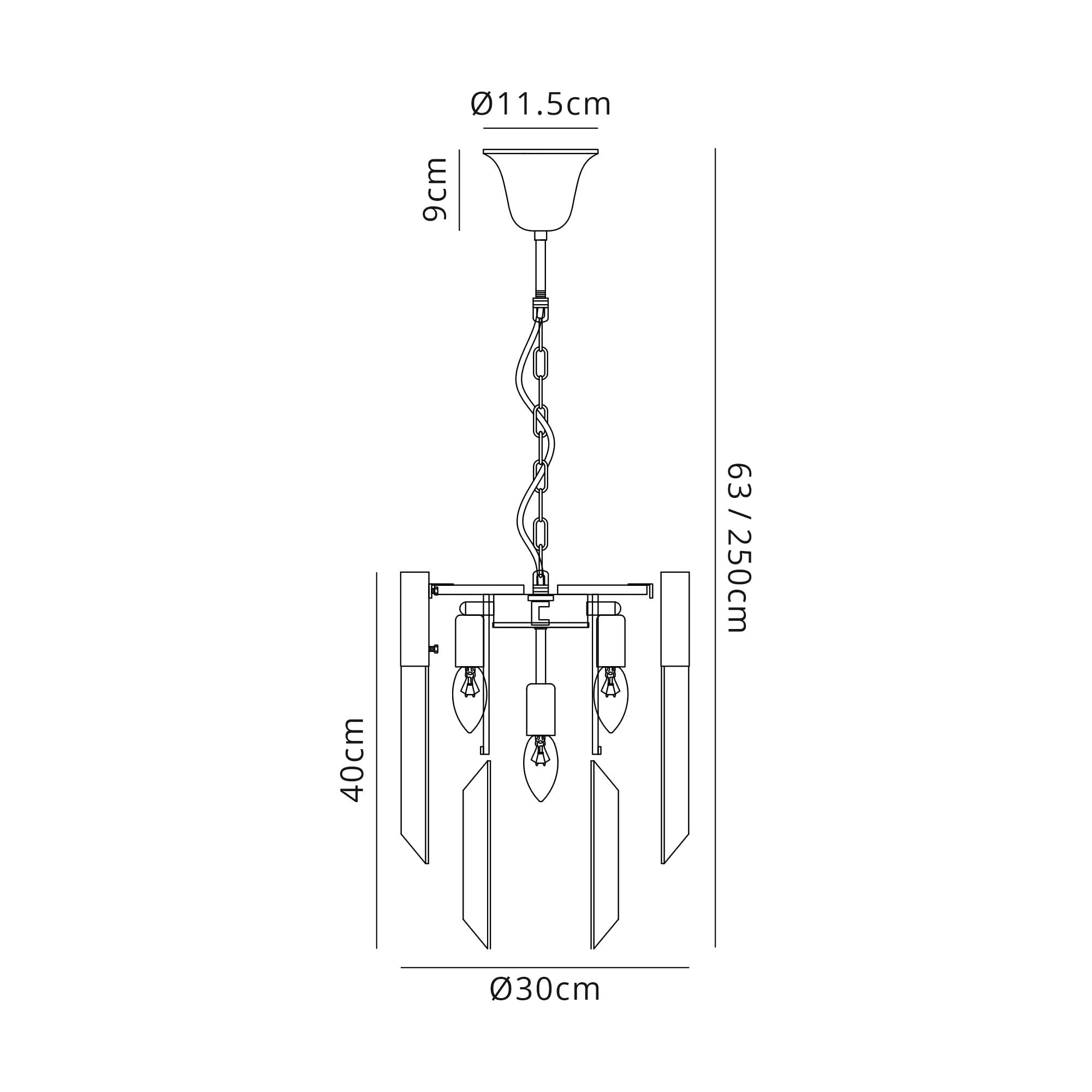 Fabula Cedar 4 Light Pendant - Polished Nickel & Smoke Sculpted Glass