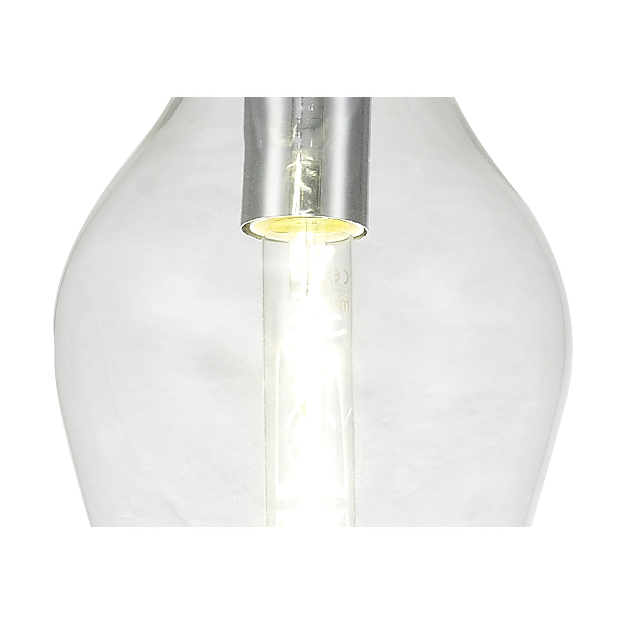 Fabula Elgar 17cm Round Pendant - Chrome & Clear Glass