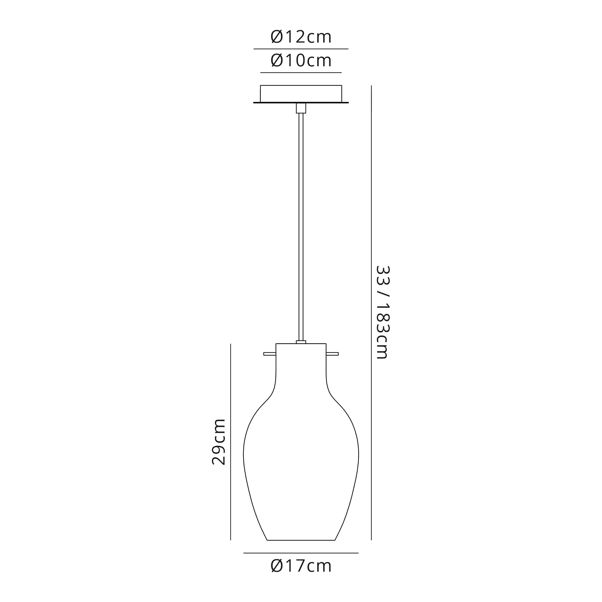 Fabula Elgar 17cm Round Pendant - Chrome & Clear Glass