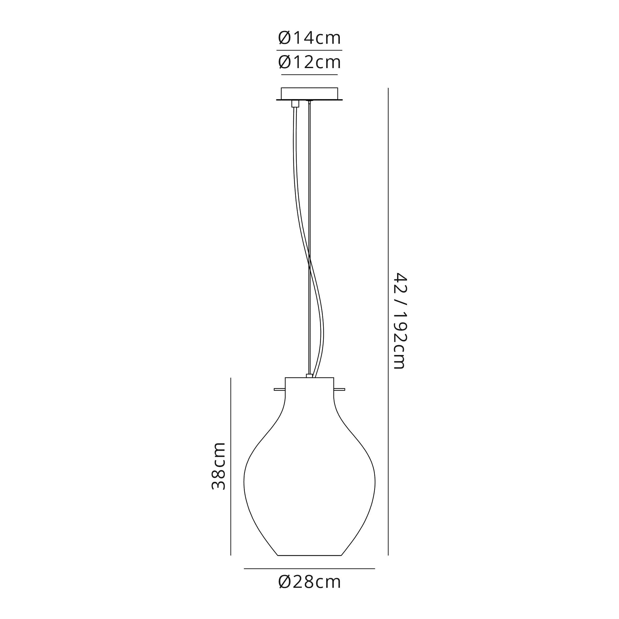 Fabula Elgar 28cm Round Pendant - Chrome & Smoked Glass