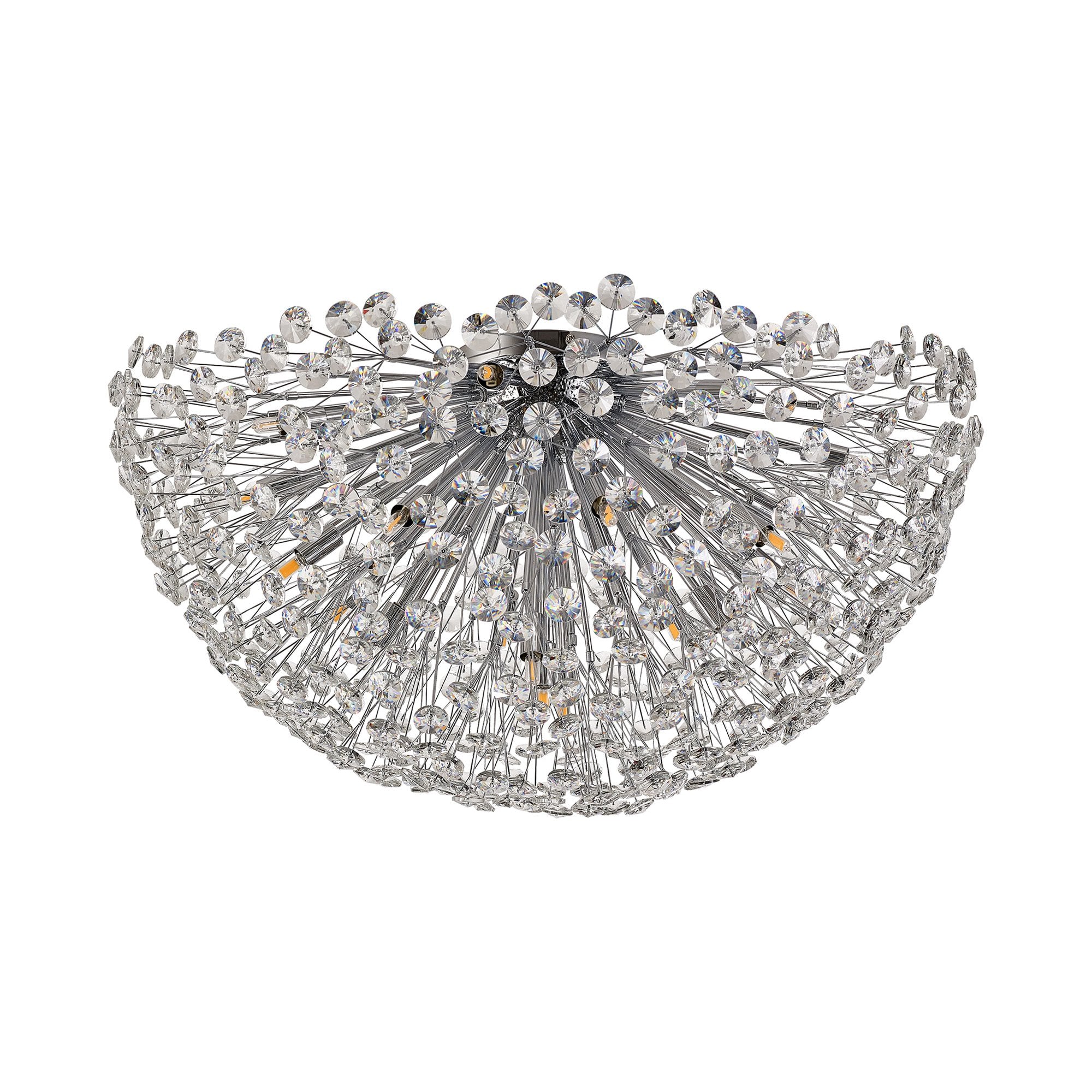 Fabula Grosvenor 21 Light Flush Light - Polished Chrome & Crystal
