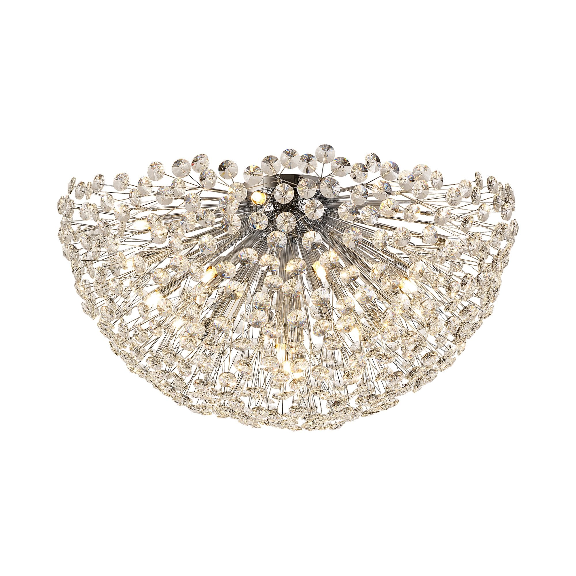 Fabula Grosvenor 21 Light Flush Light - Polished Chrome & Crystal