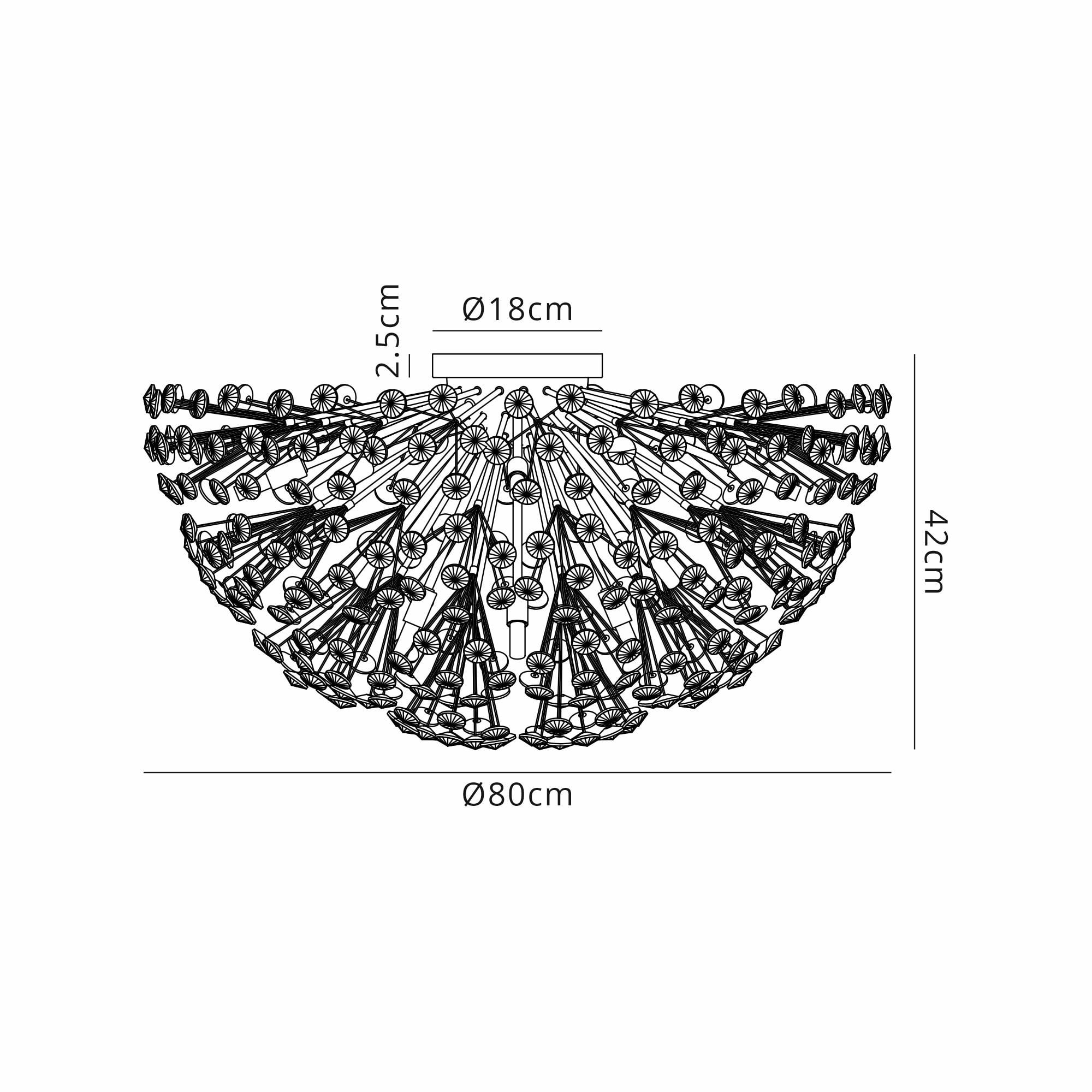 Fabula Grosvenor 21 Light Flush Light - Polished Chrome & Crystal