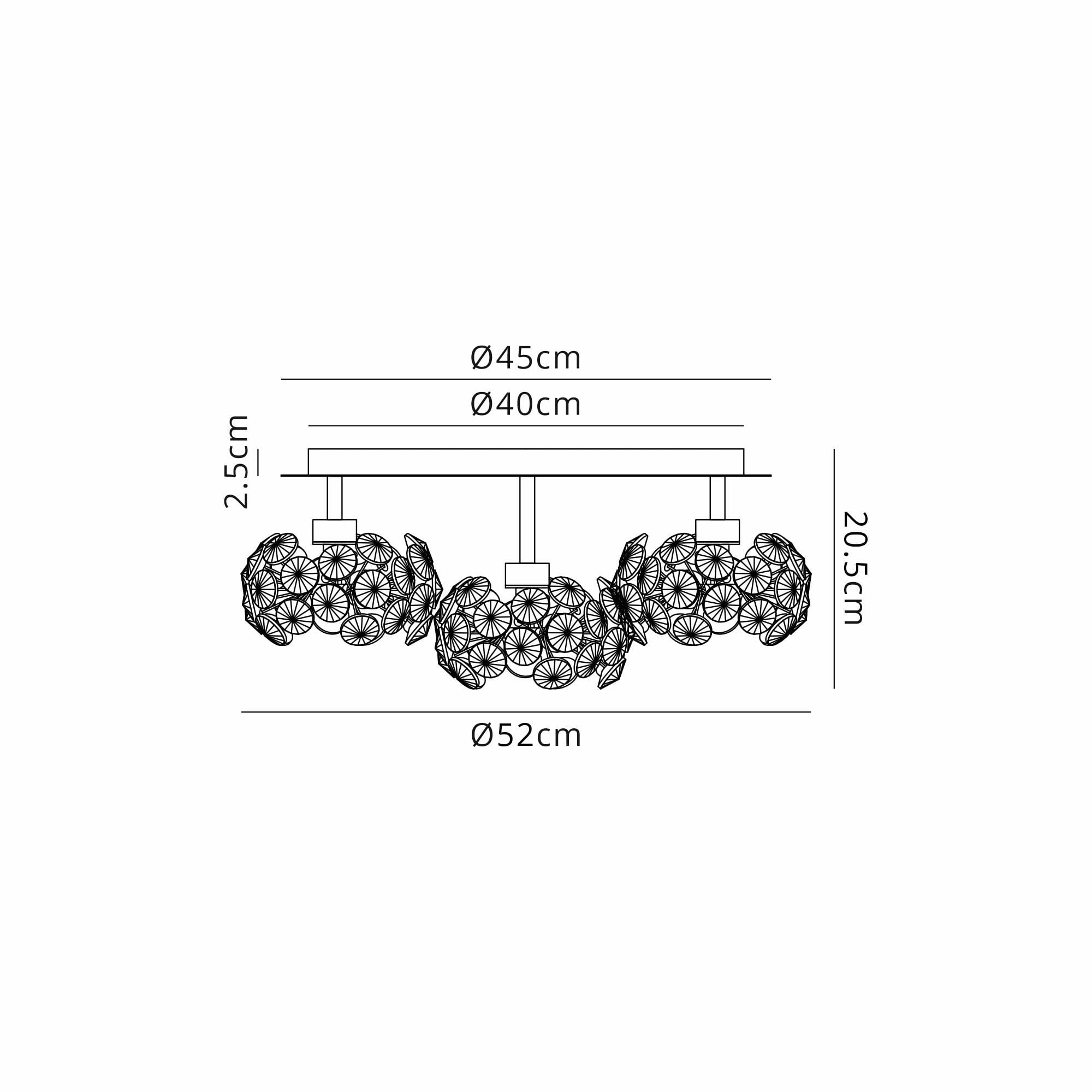 Fabula Grosvenor 5 Light Round Flush Light - Polished Chrome & Crystal Glass