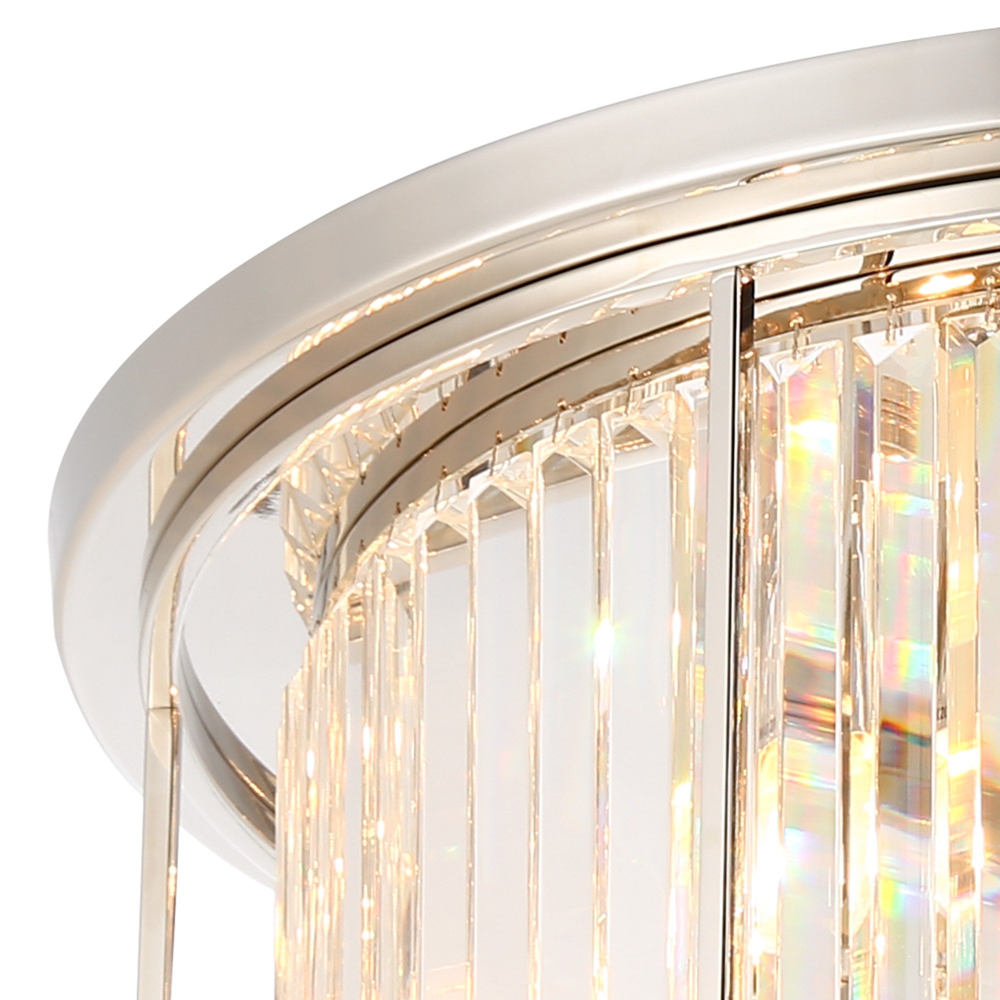 Fabula Oakhurst 6 Light Flush Light - Polished Nickel & Clear Glass