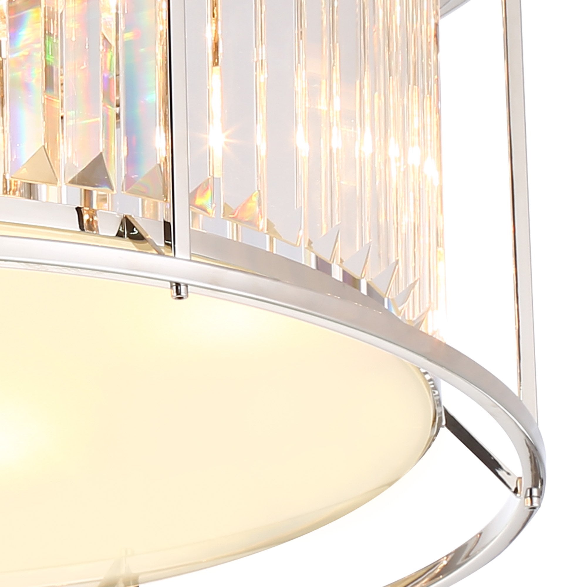 Fabula Oakhurst 6 Light Flush Light - Polished Nickel & Clear Glass