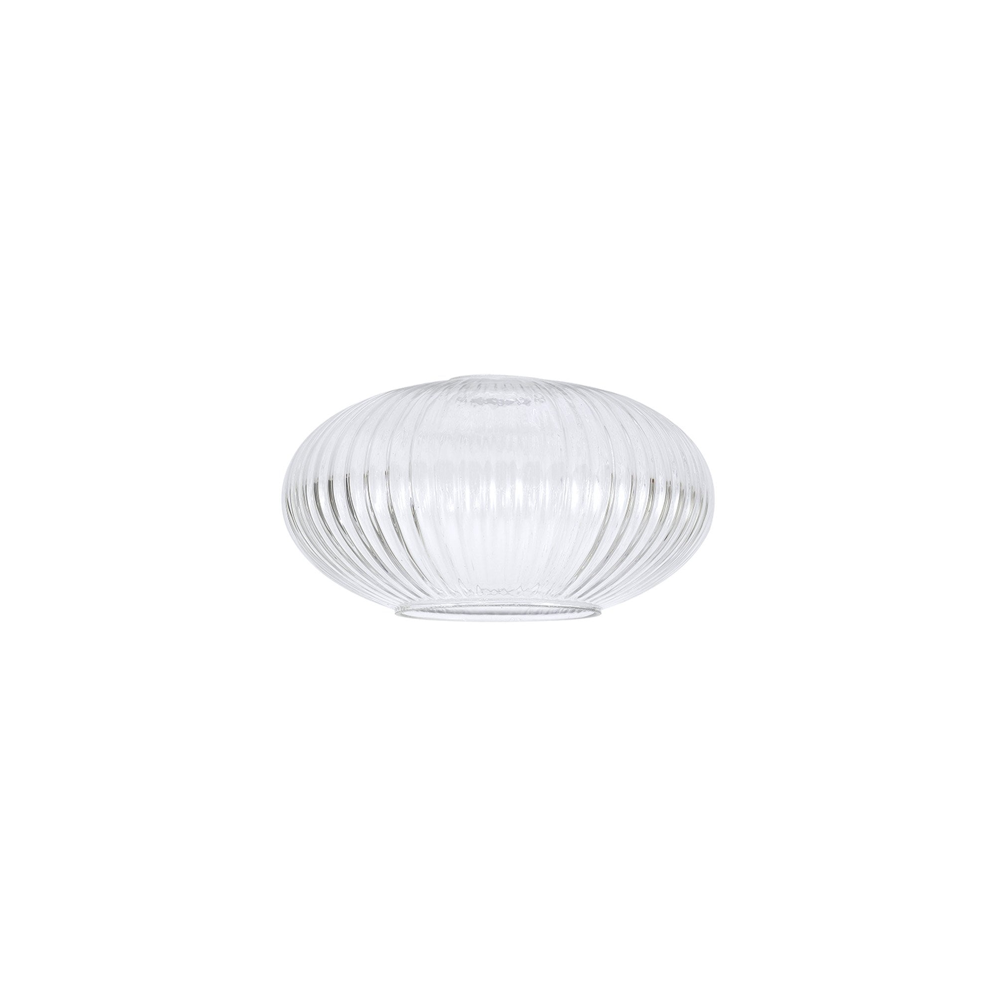 Fabula Springfield 20cm Oval Sphere Ribbed Shade - Clear Glass - Shade Only