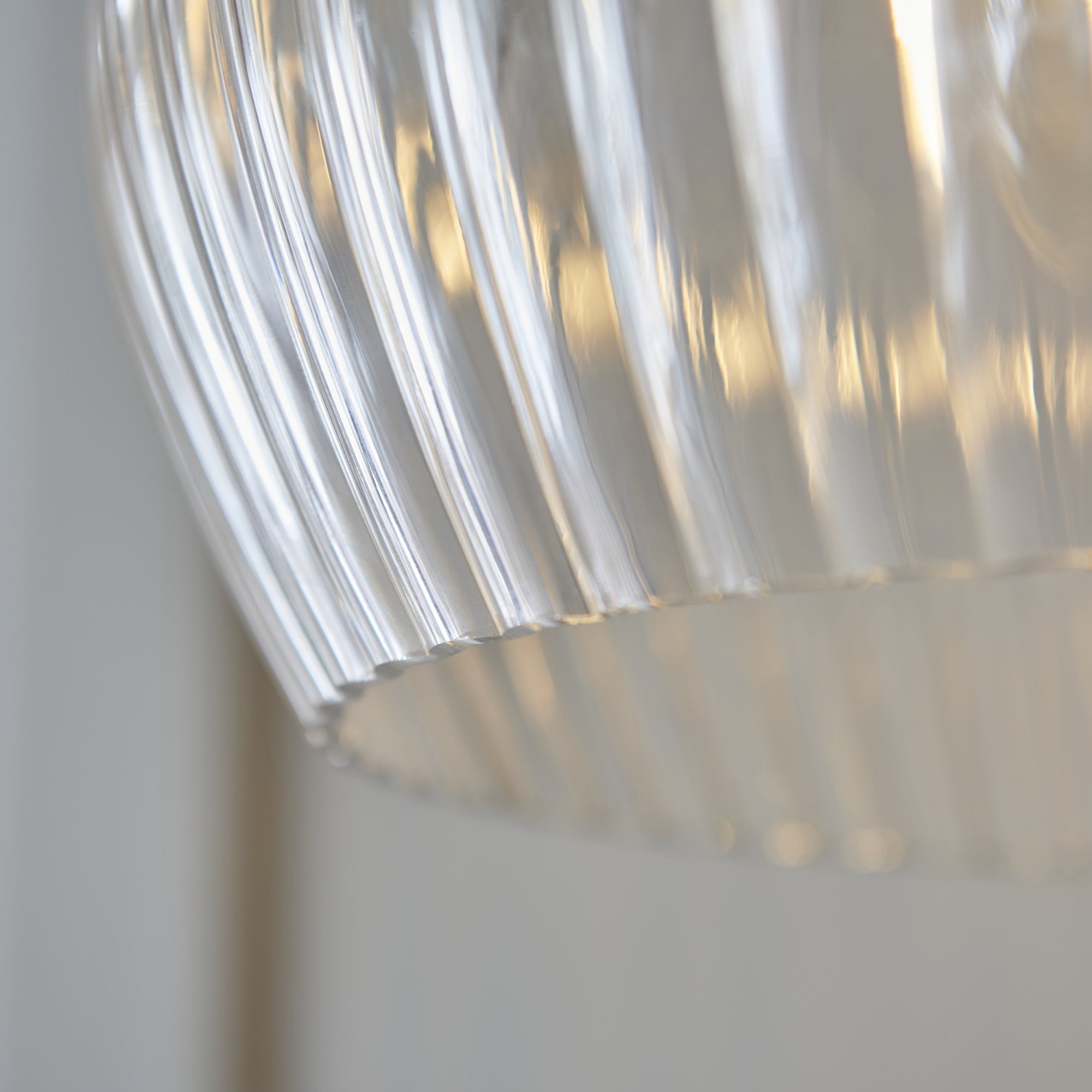 Utopia Finesse Medium Single Pendant - Bright Nickel Plate & Clear Ribbed Glass
