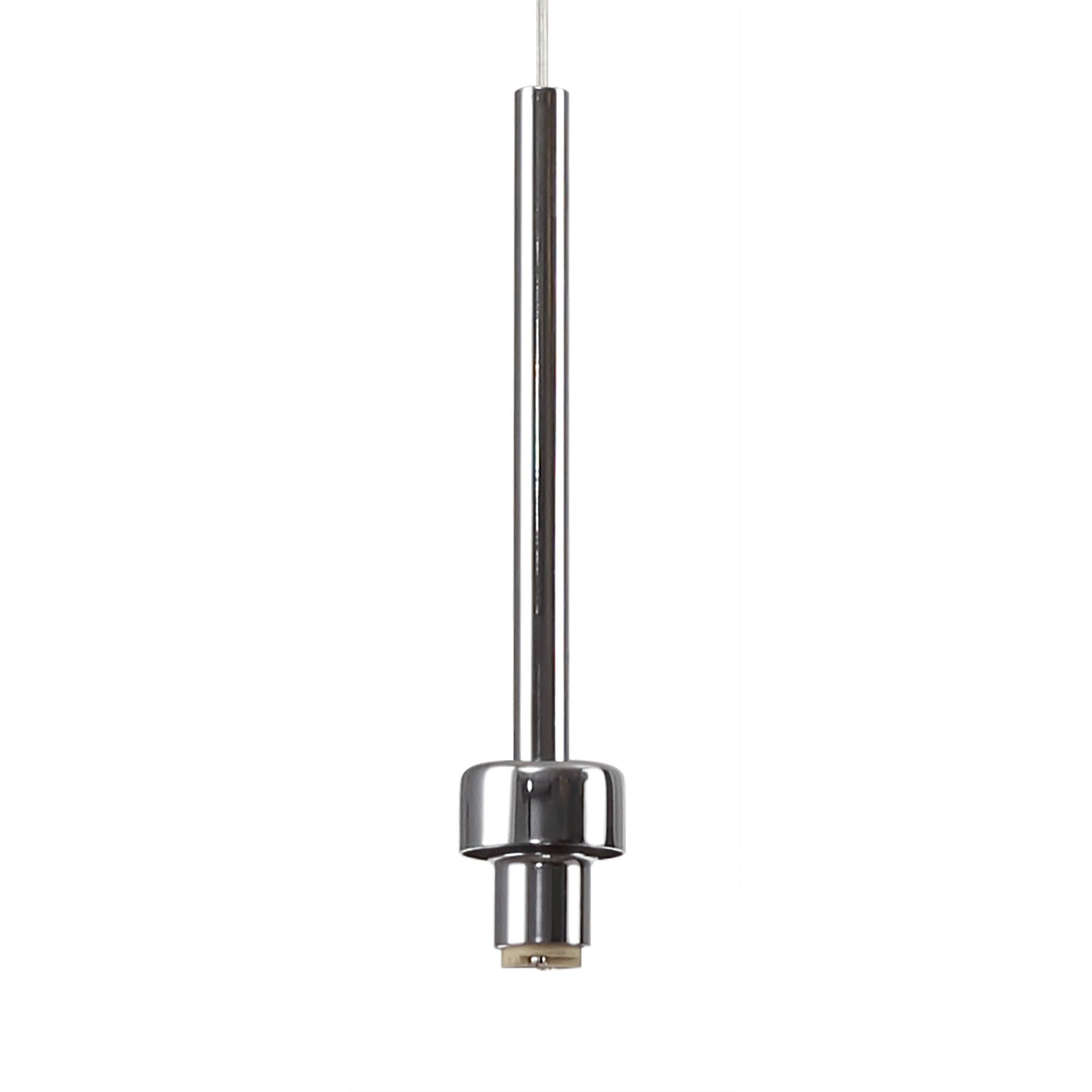Fabula Tamworth Single Pendant - Tall Cylinder Shade - Polished Chrome & Copper Glass