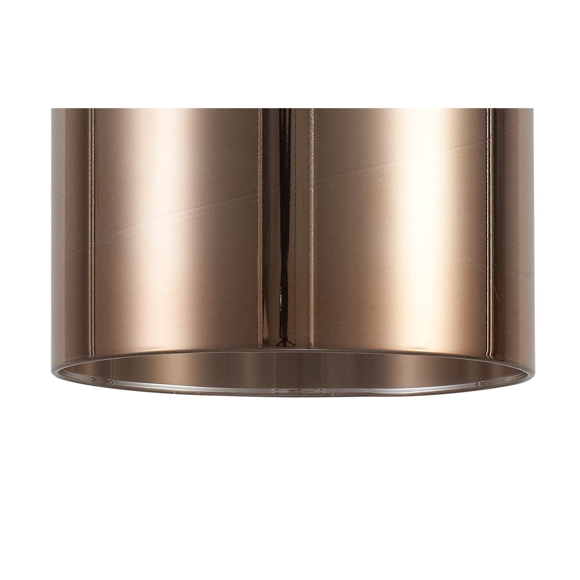 Fabula Tamworth Single Pendant - Tall Cylinder Shade - Polished Chrome & Copper Glass