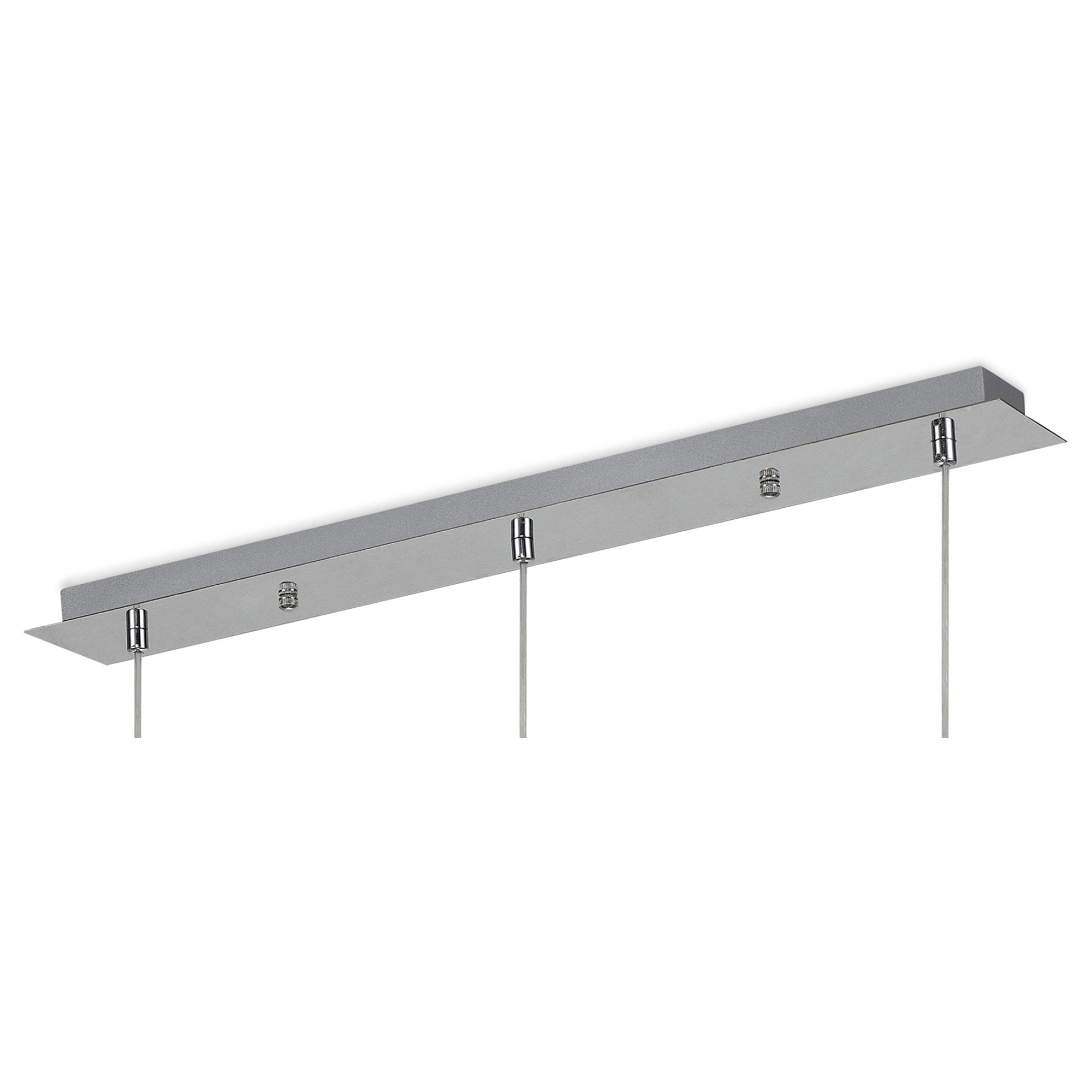 Fabula Tamworth 3 Light Linear Pendant - Round Shades with Inner Frosted Globes - Polished Chrome, Smoked & Frosted Glass