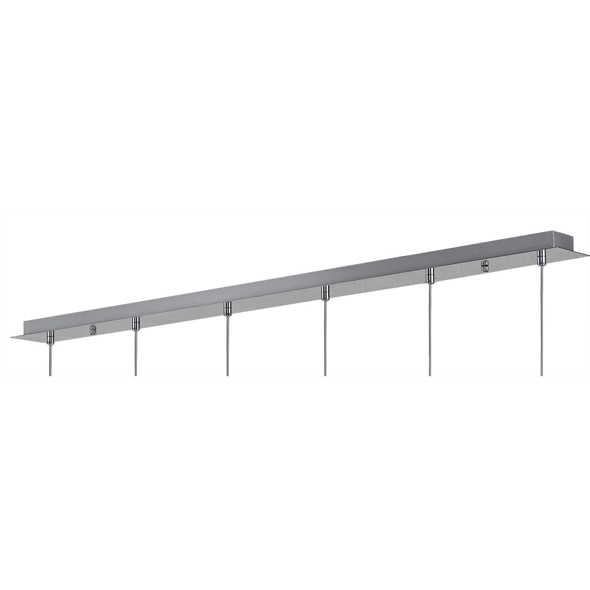 Fabula Tamworth 6 Light Linear Pendant - Mixed Cylinder Shades - Polished Chrome & Cognac Glass
