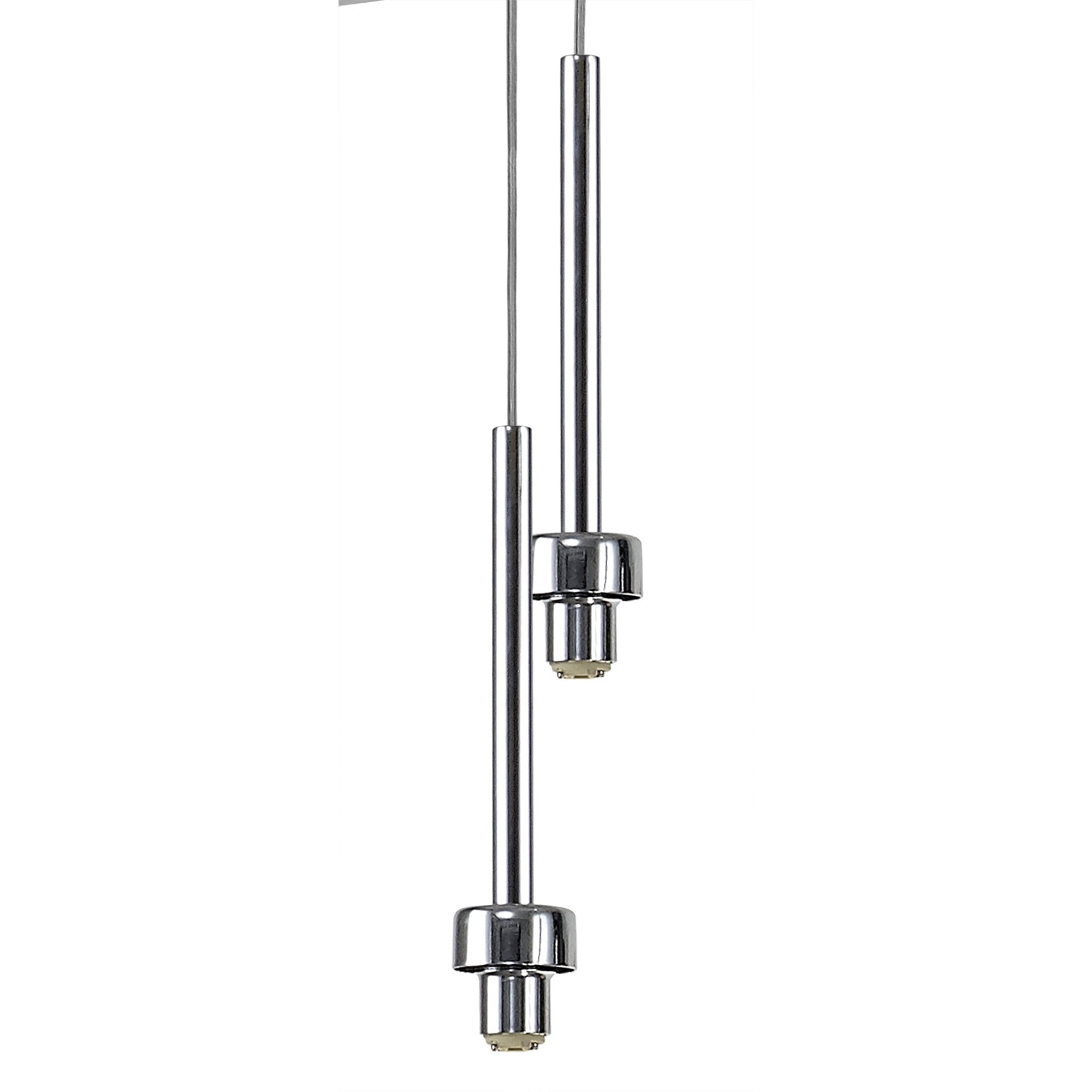 Fabula Tamworth 6 Light Round Pendant - Mixed Shades G - Polished Chrome & Frosted Glass