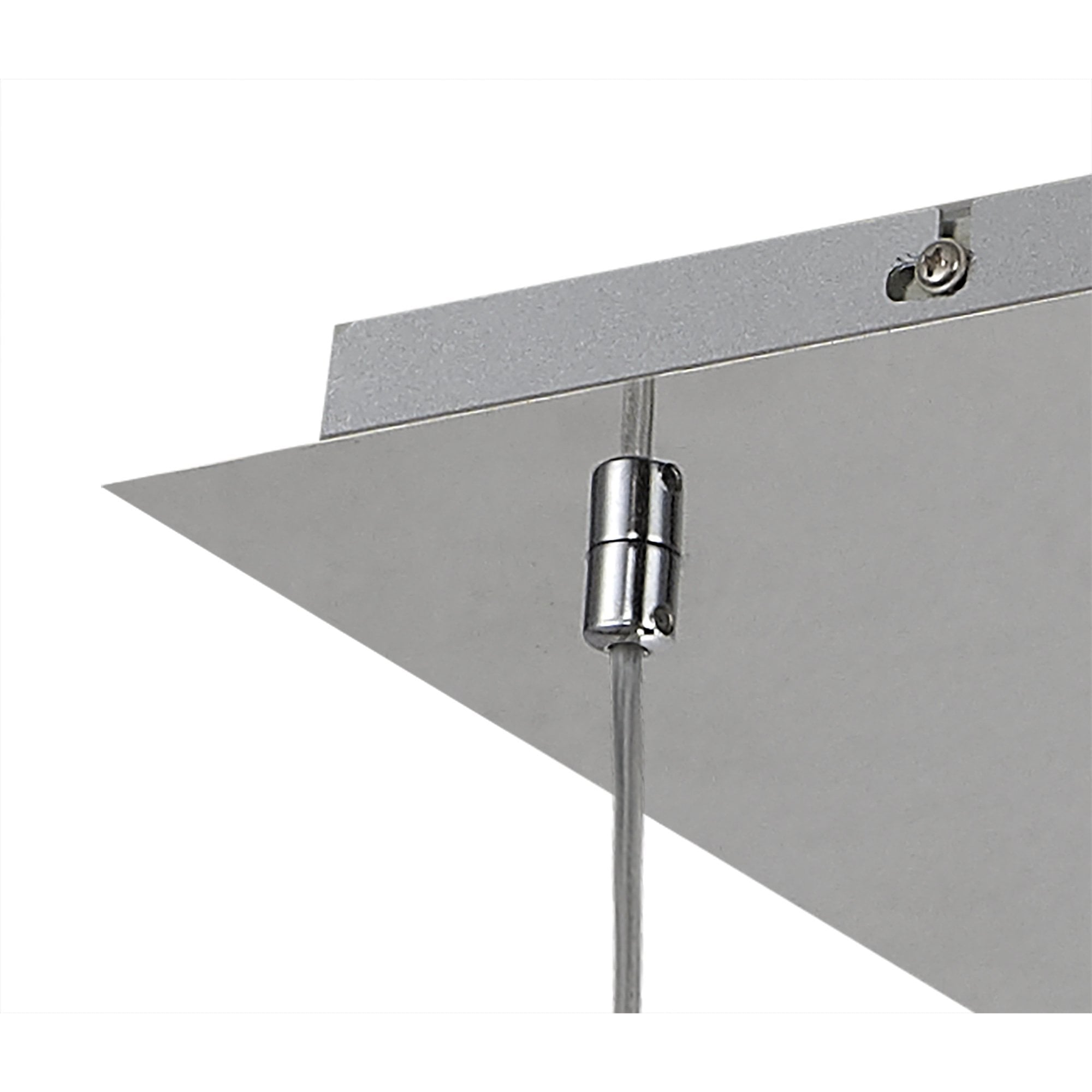 Fabula Tamworth 8 Light Rectangle Pendant - Round Shades with Inner Frosted Globes - Polished Chrome & Frosted Glass