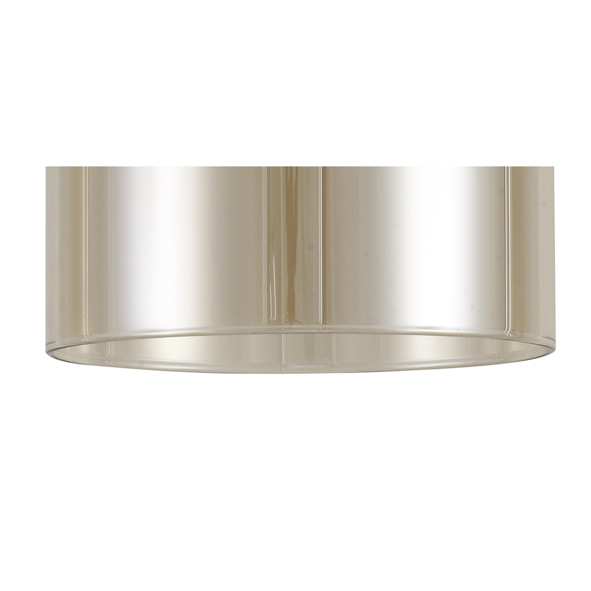 Fabula Tamworth Single Pendant - Medium Cylinder Shade - French Gold & Cognac Glass