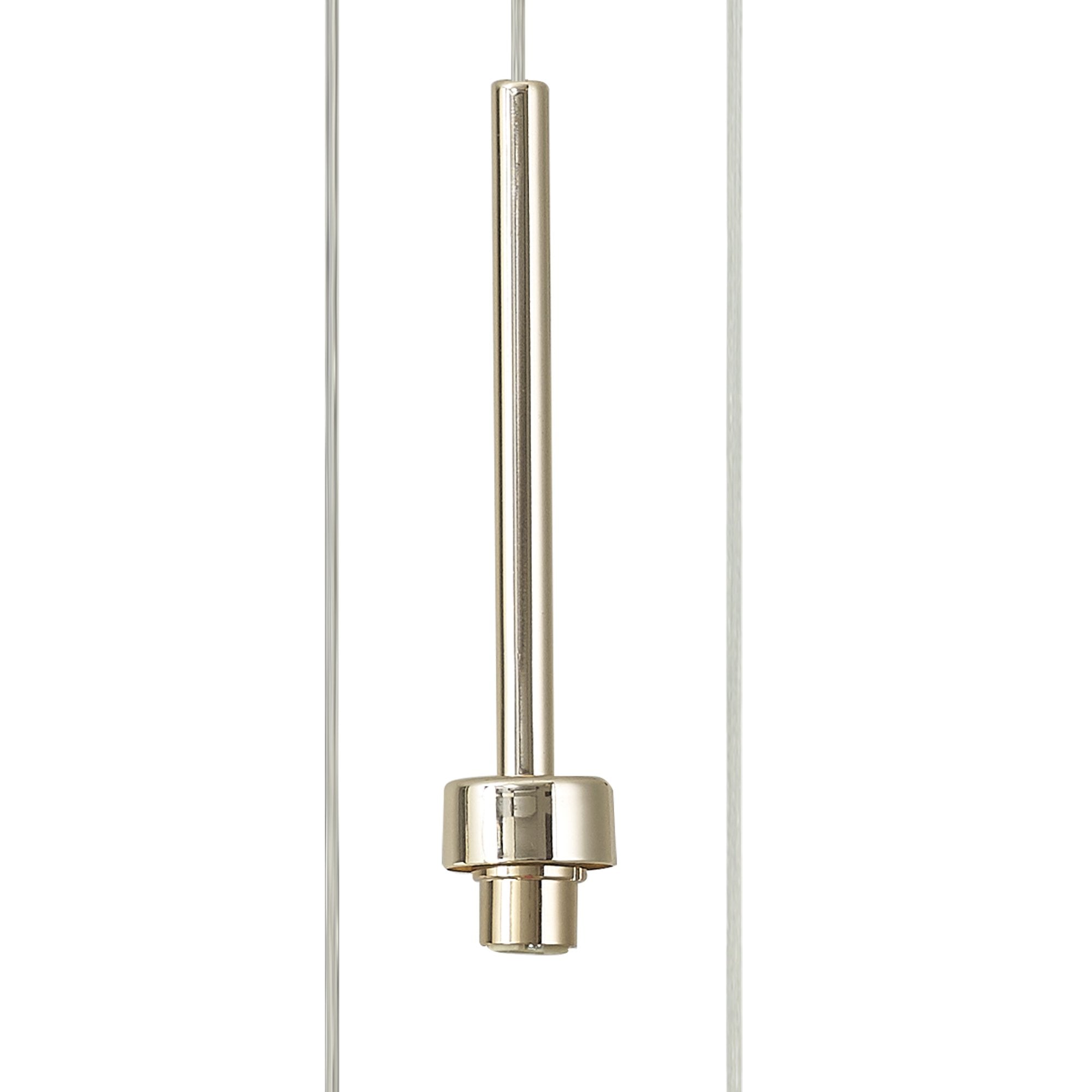 Fabula Tamworth 6 Light Linear Pendant - Tall Cylinder Shades - French Gold & Cognac Glass