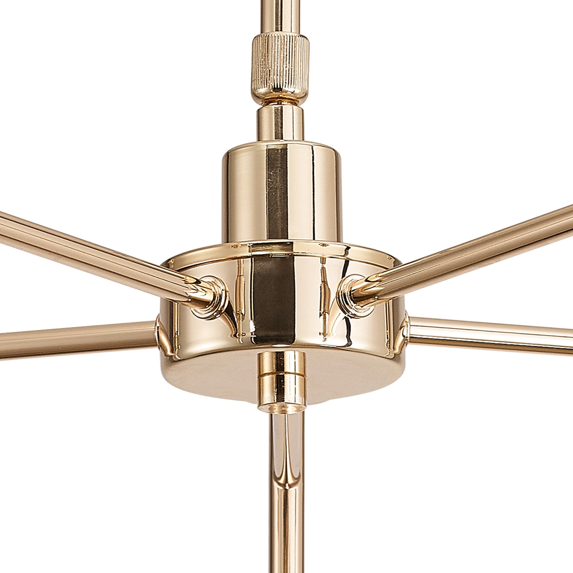 Fabula Tamworth 5 Light Telescopic Semi Flush - Tall Cylinder Shades - French Gold & Cognac Glass