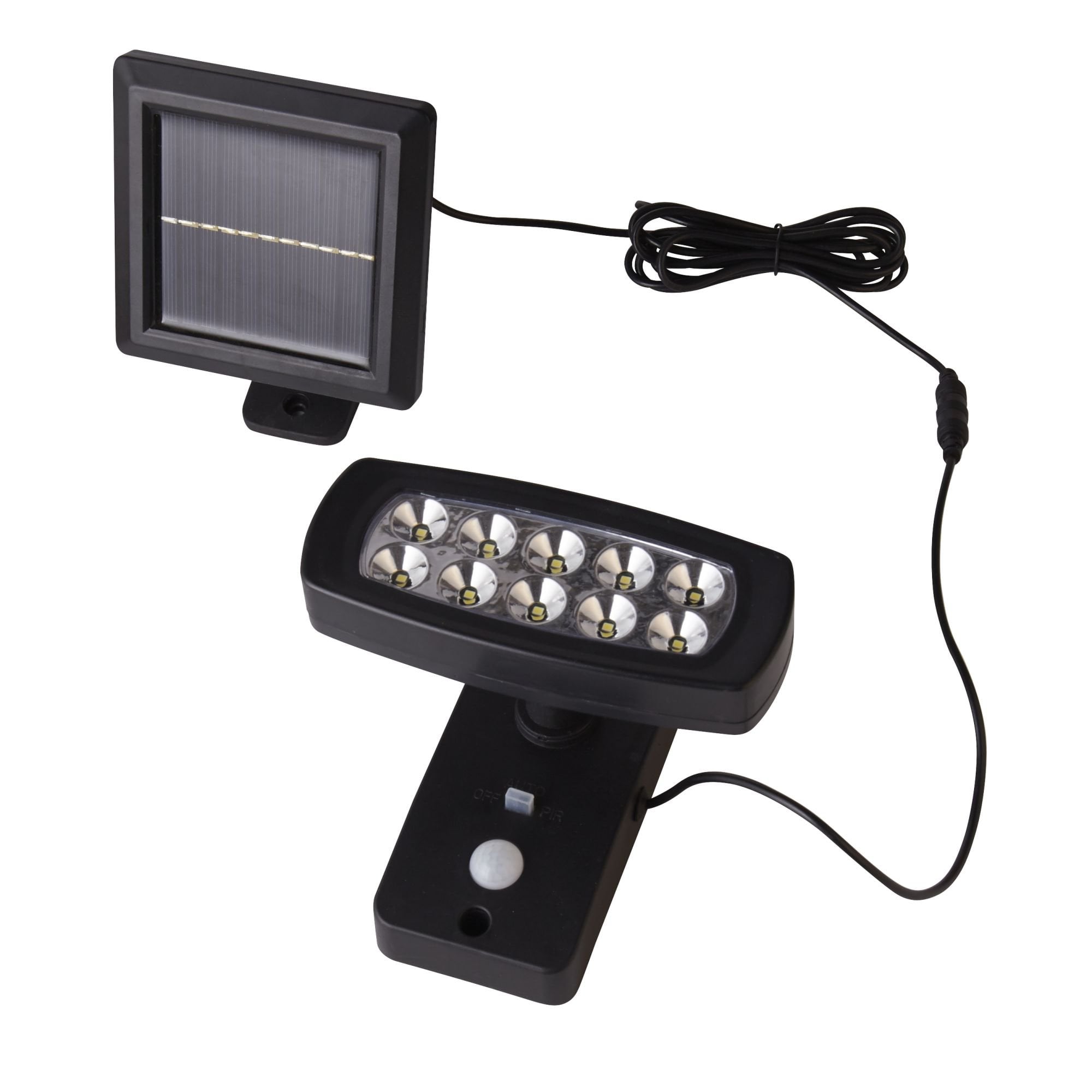 Searchlight Cairo Solar Outdoor Wall Light with PIR - Black & White Polycarbonate