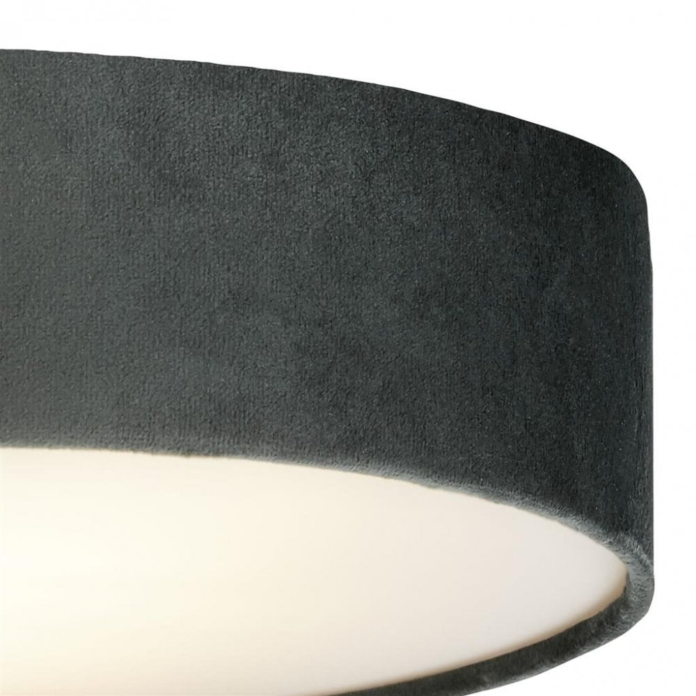 Searchlight David 2 Light Flush - Grey Velvet