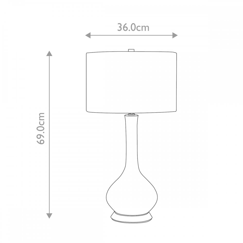 Elstead Milo 1 Light Table Lamp - White, Aged Brass & Green