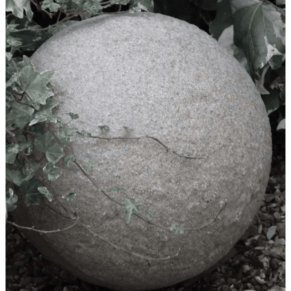 Stone Globe Spherical Garden Light - Weathered Stone - Plug & Play
