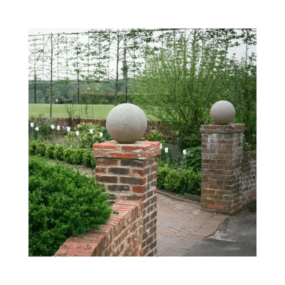 Stone Globe Spherical Garden Light - Weathered Stone - Plug & Play