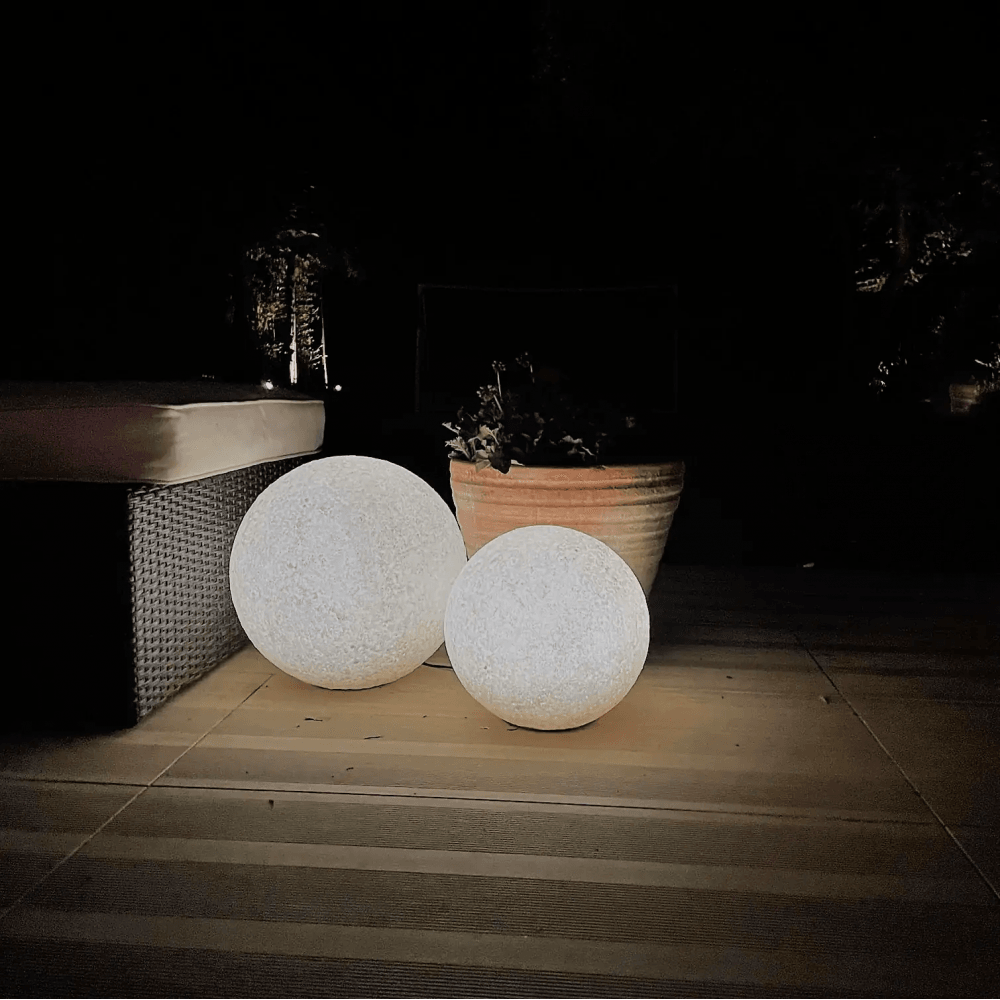Stone Globe Spherical Garden Light - Sandstone - Solar