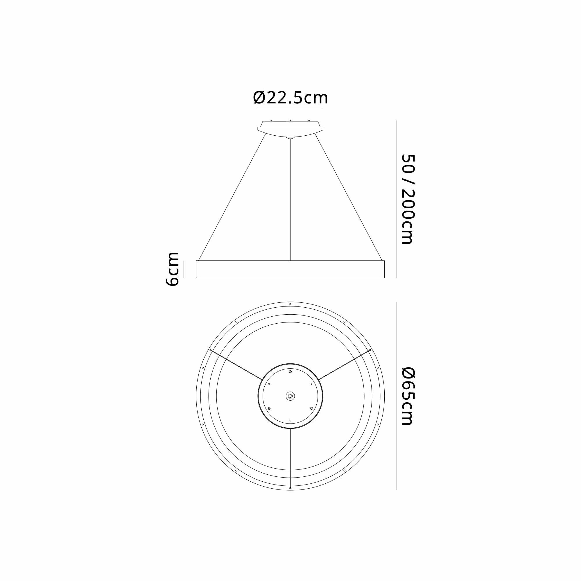 Mantra Niseko II 65cm Ring Pendant - Black