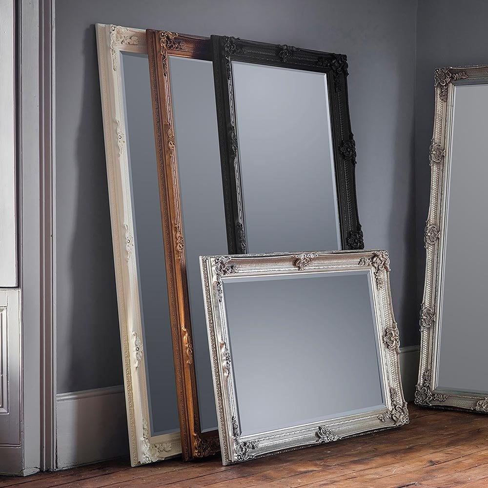 Mura Riverside Rectangle Full Length Leaner Mirror - Cream Wood
