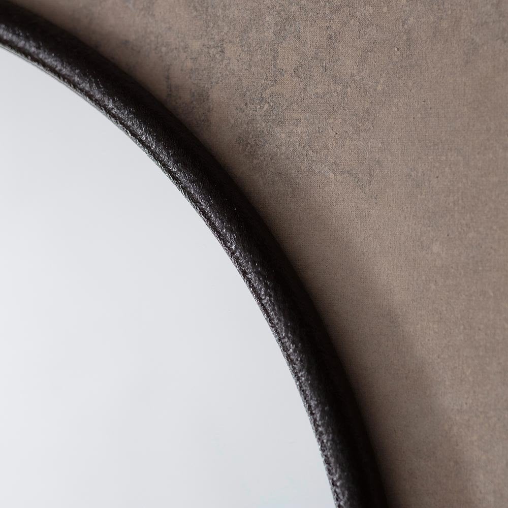 Mura Tonkin Large Round Hanging Loop Wall Mirror - Matt Black